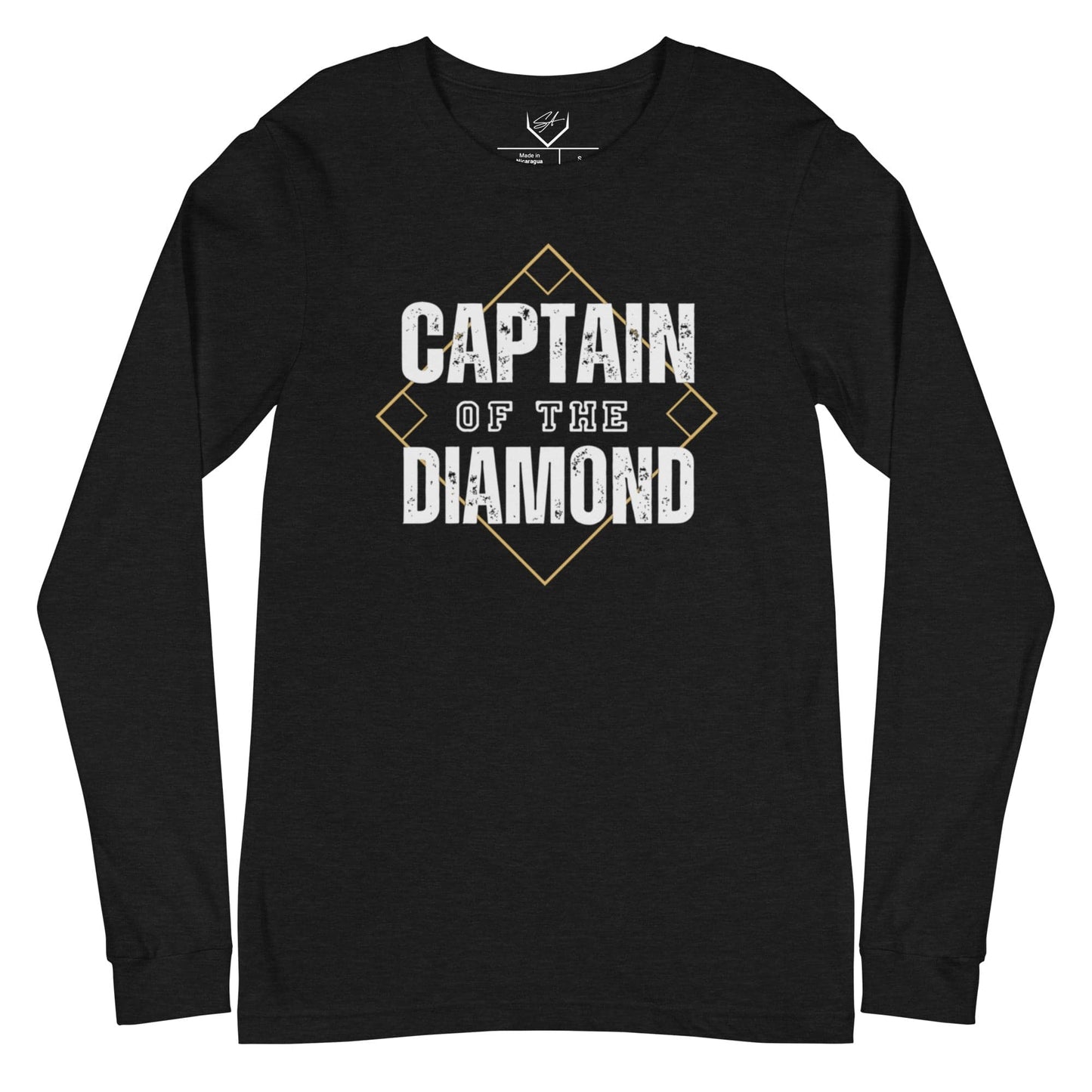 SA Apparel Adult Long Sleeve Black Heather / S Captain Of The Diamond - Adult Long Sleeve