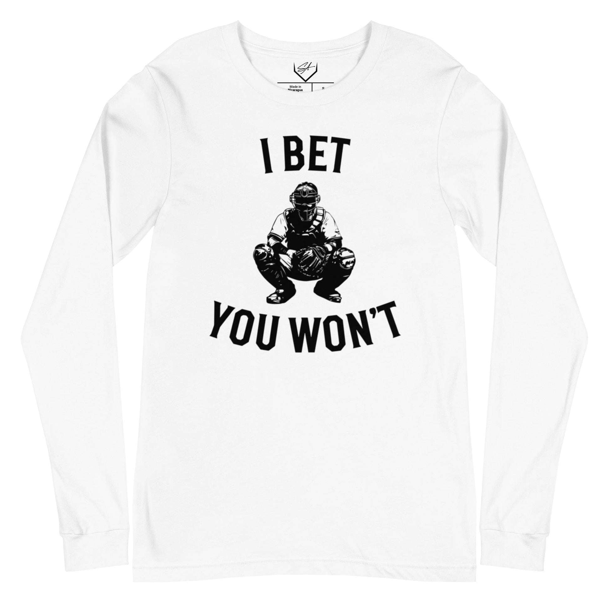 SA Apparel White / S I Bet You Won't - Adult Long Sleeve