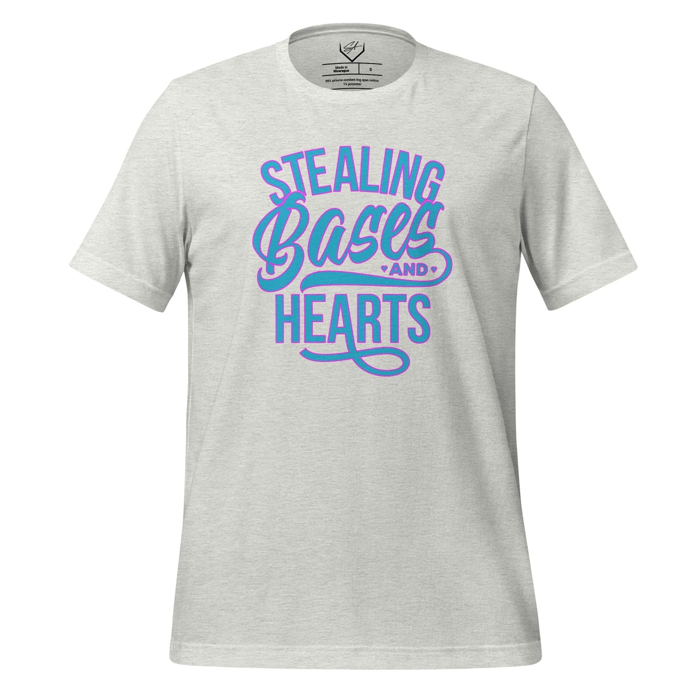 Stealing Bases And Hearts Teal - Adult Tee
