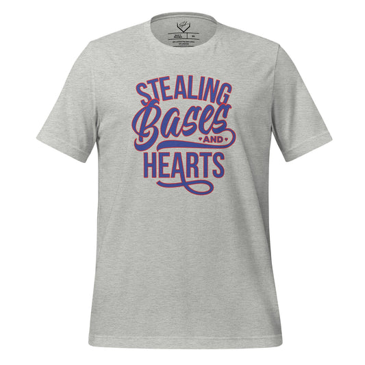 Stealing Bases And Hearts Blue - Adult Tee