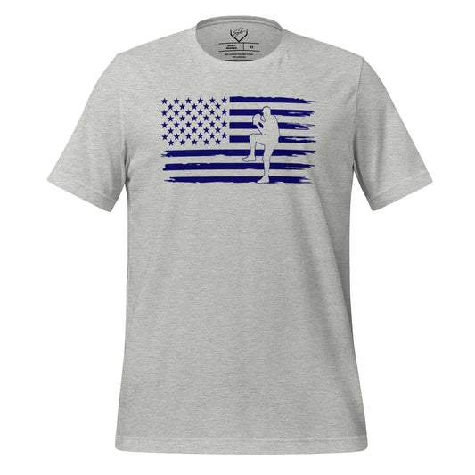 SA Apparel Sport Grey / S Flag Baseball Pitcher Blue - Adult Tee