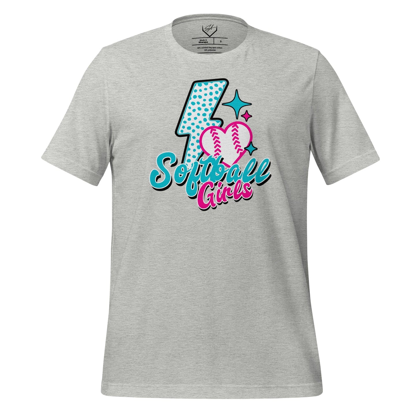 SA Apparel Adult Tee Sport Grey / S / Soft Style/Cotton Softball Girls - Adult Tee