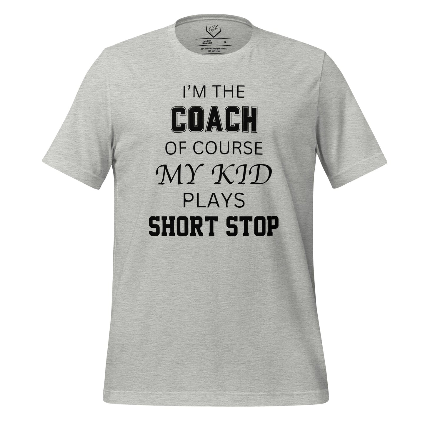 SA Apparel Adult Tee Light Grey / S / Soft Style/Cotton I'm The Coach Of Course My Kid Plays Short Stop - Adult Tee