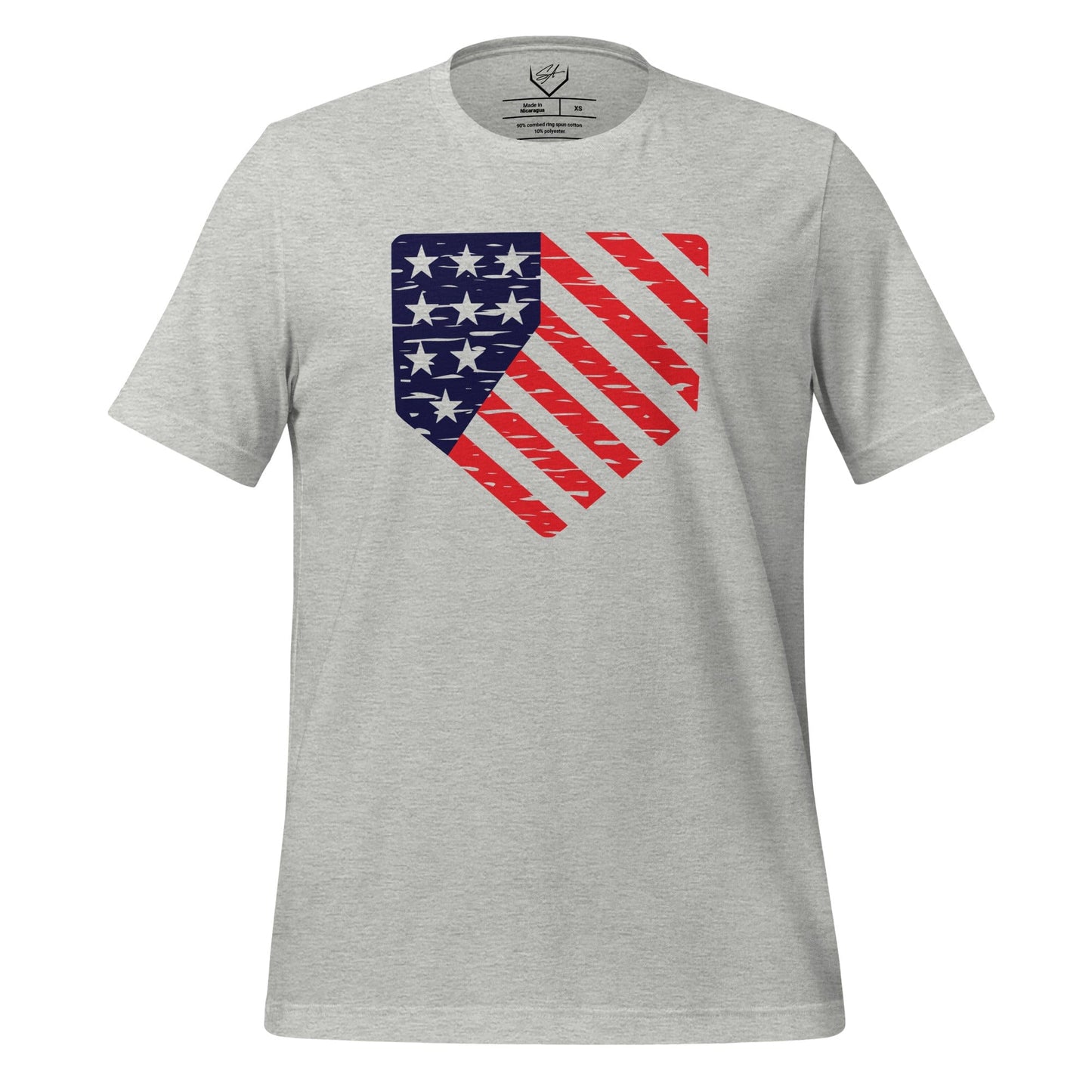 SA Apparel Adult Tee Light Grey / XS / Soft Style/Cotton Flag Home Plate - Adult Tee