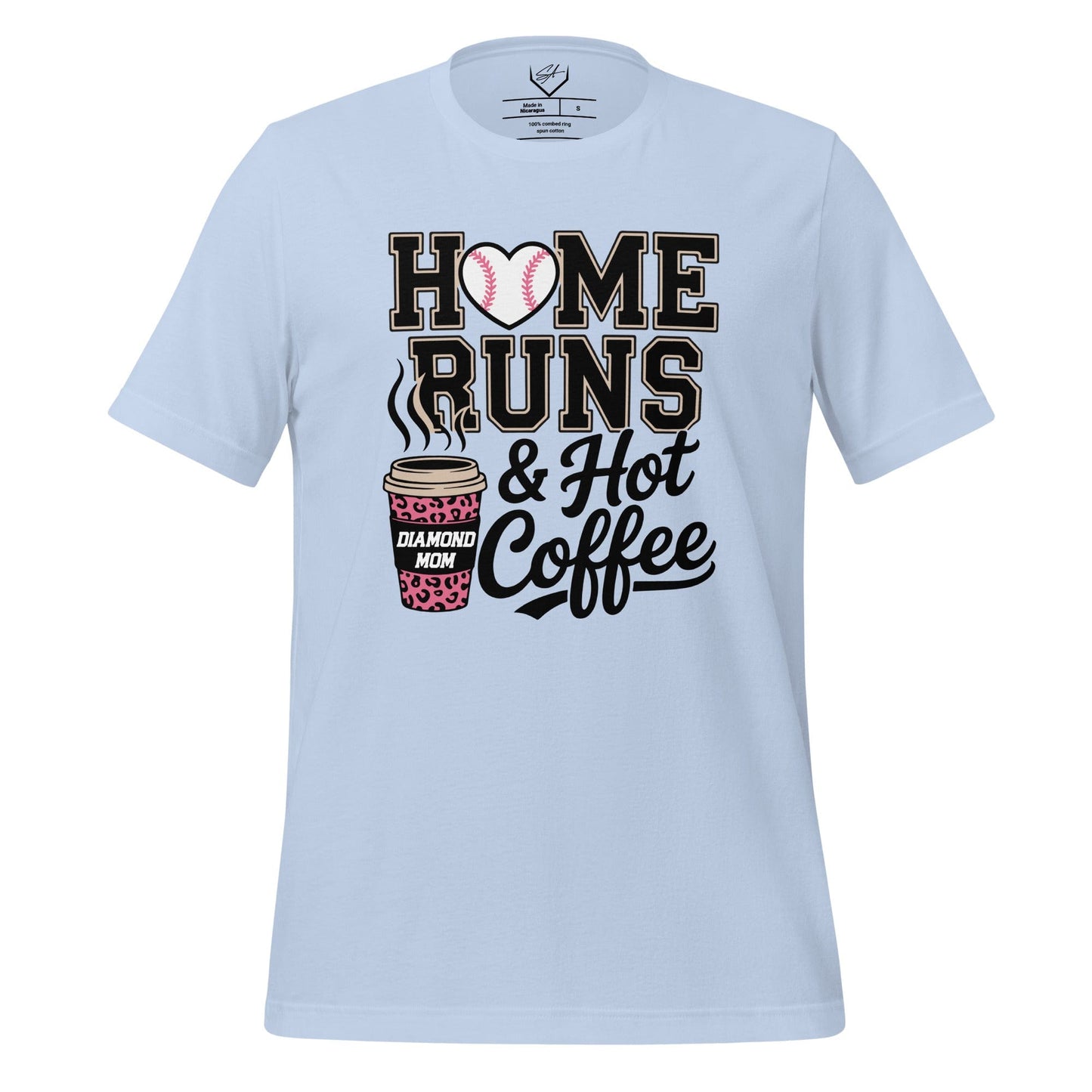 SA Apparel Adult Tee Baby Blue / S / Soft Style/Cotton Home Runs & Hot Coffee - Adult Tee