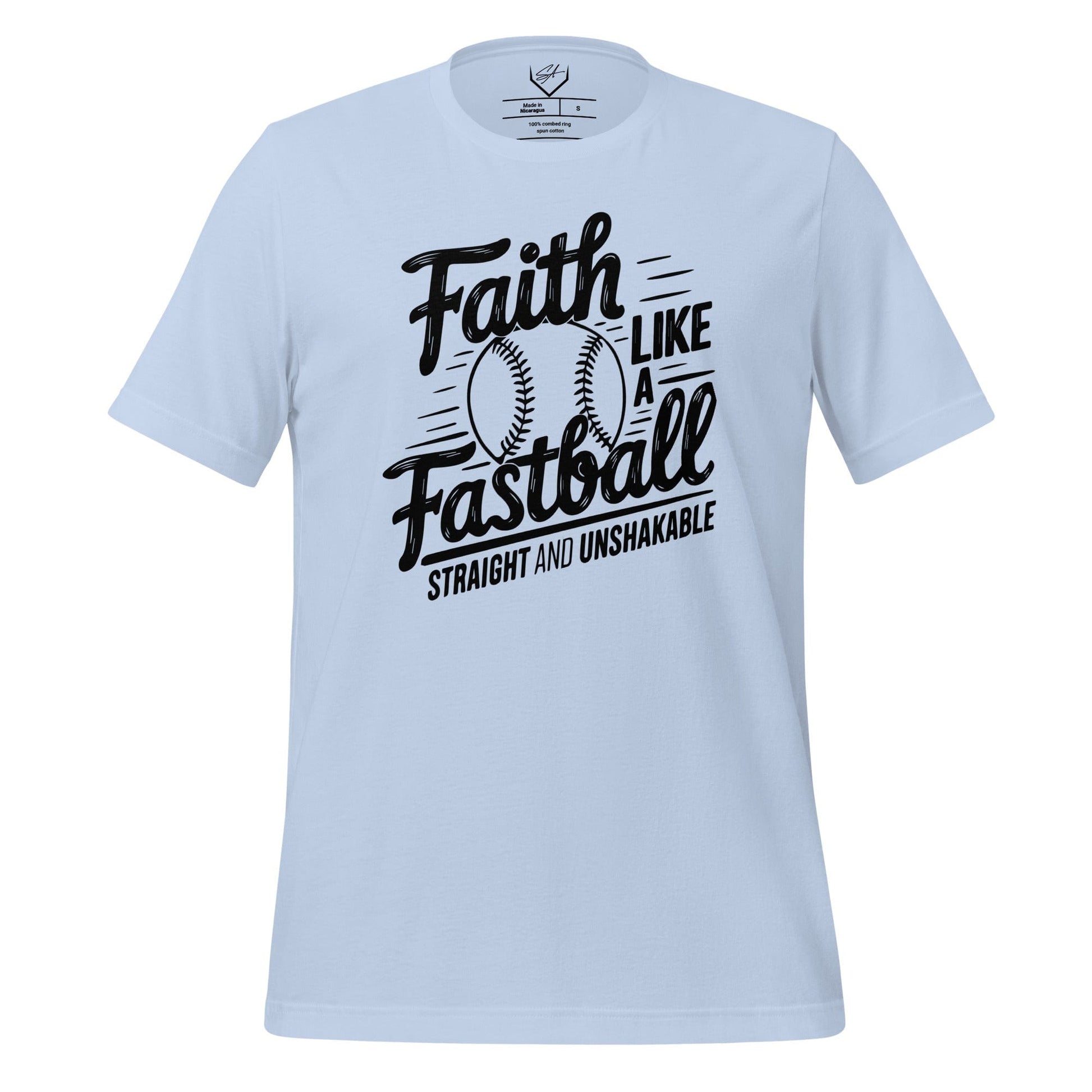 SA Apparel Adult Tee Baby Blue / S / Soft Style/Cotton Faith Like A Fastball - Adult Tee