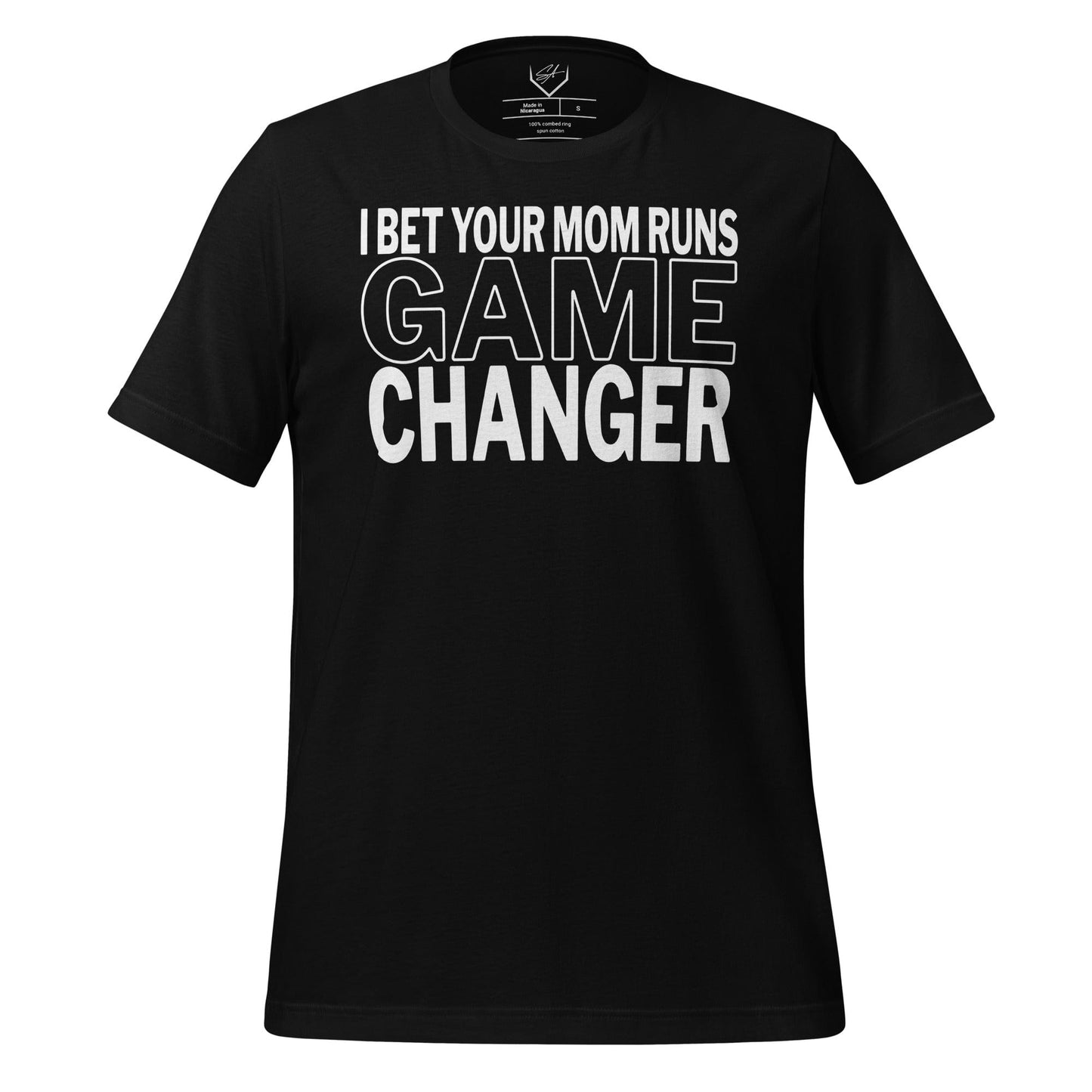 SA Apparel Adult Tee Black / S / Soft Style/Cotton I Bet Your Mom Runs Game Changer - Adult Tee