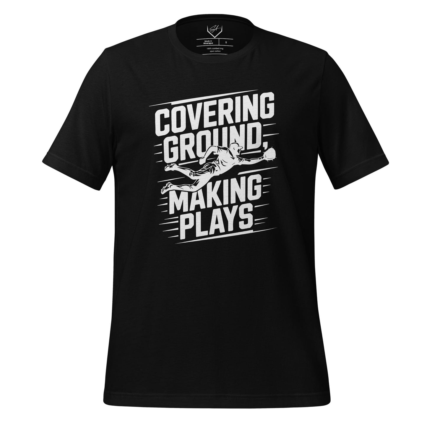 SA Apparel Adult Tee Black / S / Soft Style/Cotton Covering Ground Making Plays - Adult Tee