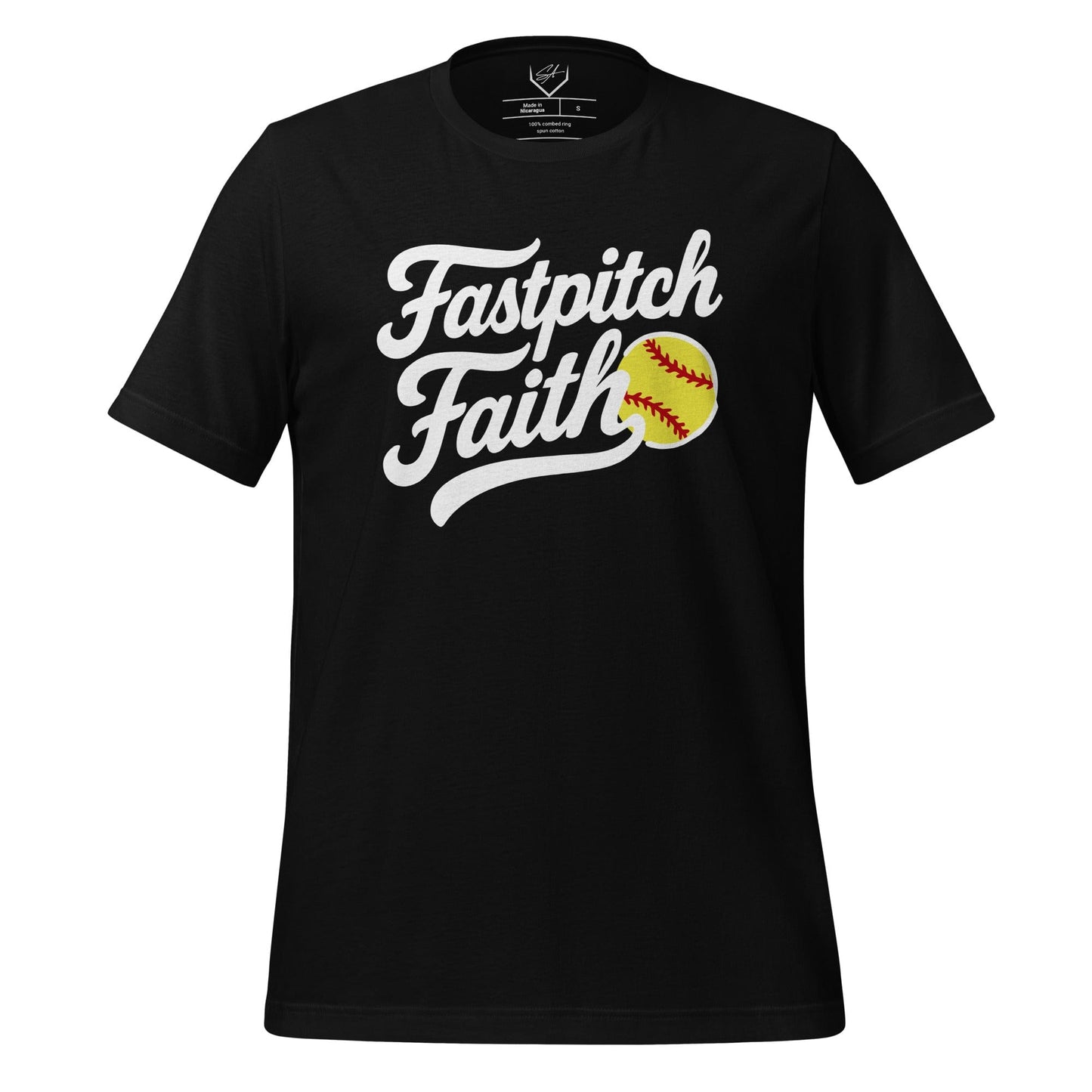 SA Apparel Adult Tee Black / S / Soft Style/Cotton Fastpitch Faith - Adult Tee