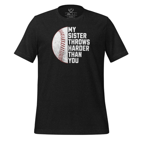 SA Apparel Adult Tee Black Heather / S My Sister Throw Harder Than You - Adult Tee