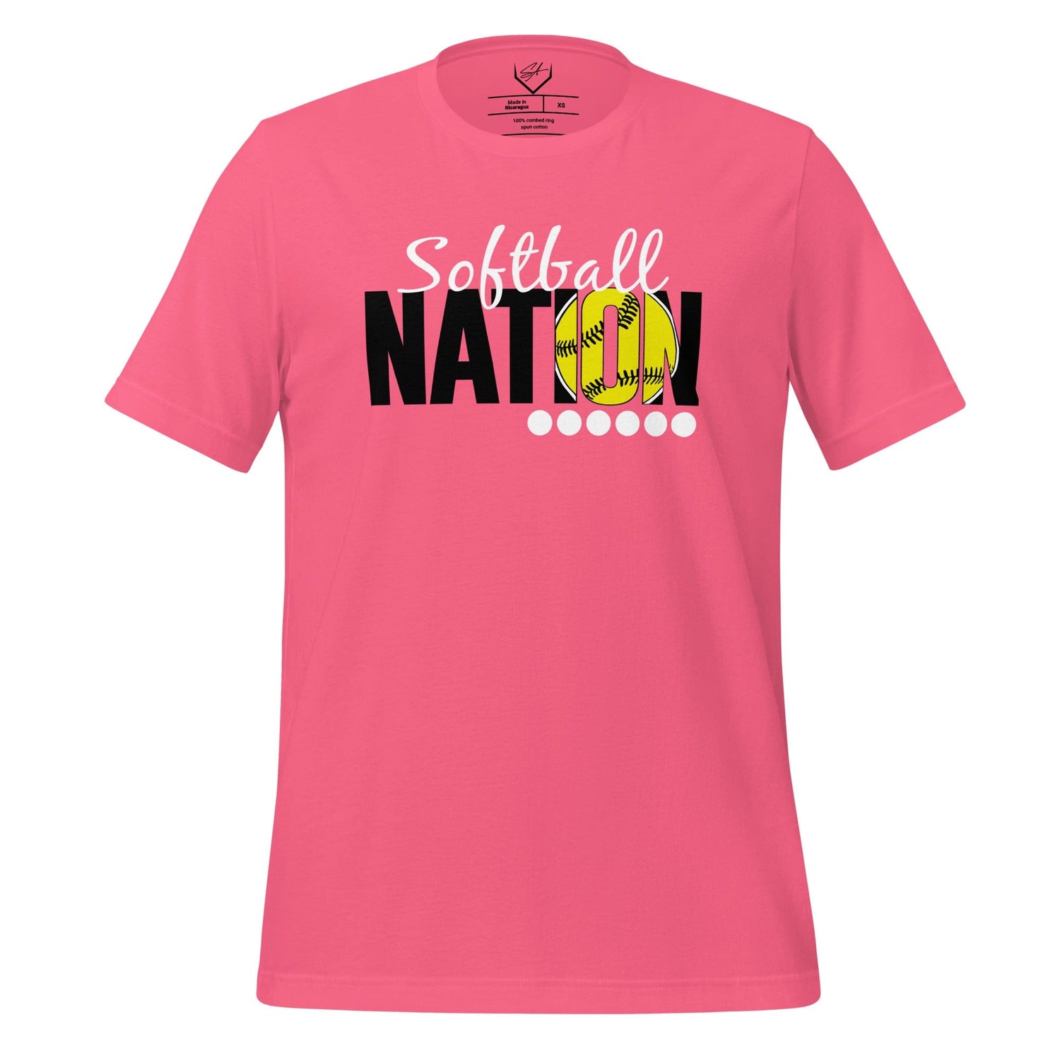 SA Apparel Adult Tee Charity Pink / XS / Soft Style/Cotton Softball Nation - Adult Tee