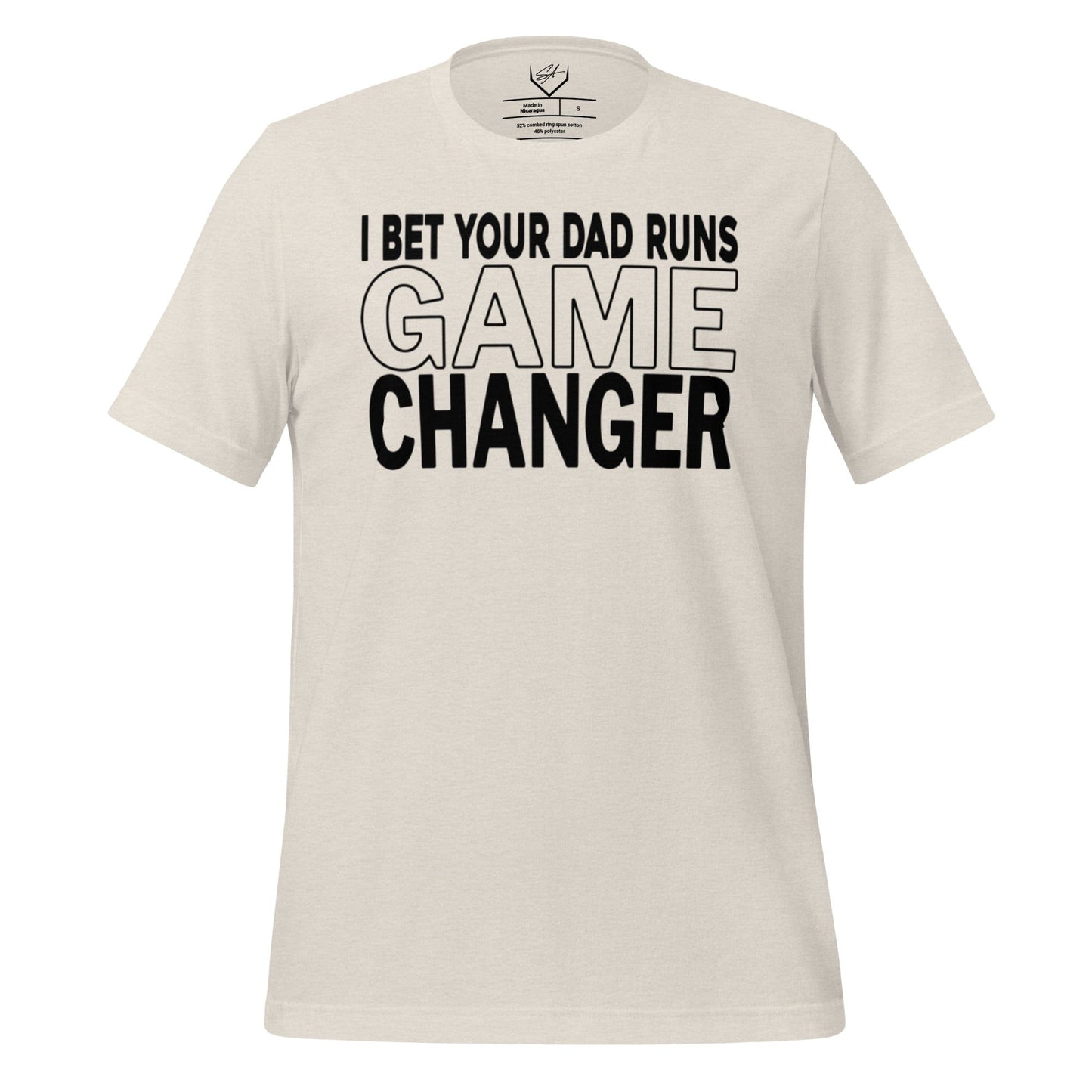 SA Apparel Adult Tee Heather Dust / S / Soft Style/Cotton I Bet Your Dad Runs Game Changer - Adult Tee