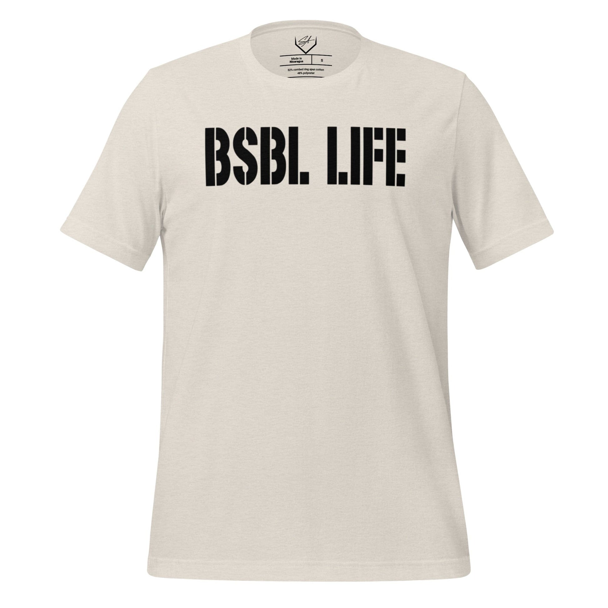 SA Apparel Heather Dust / S Baseball Life - Adult Tee