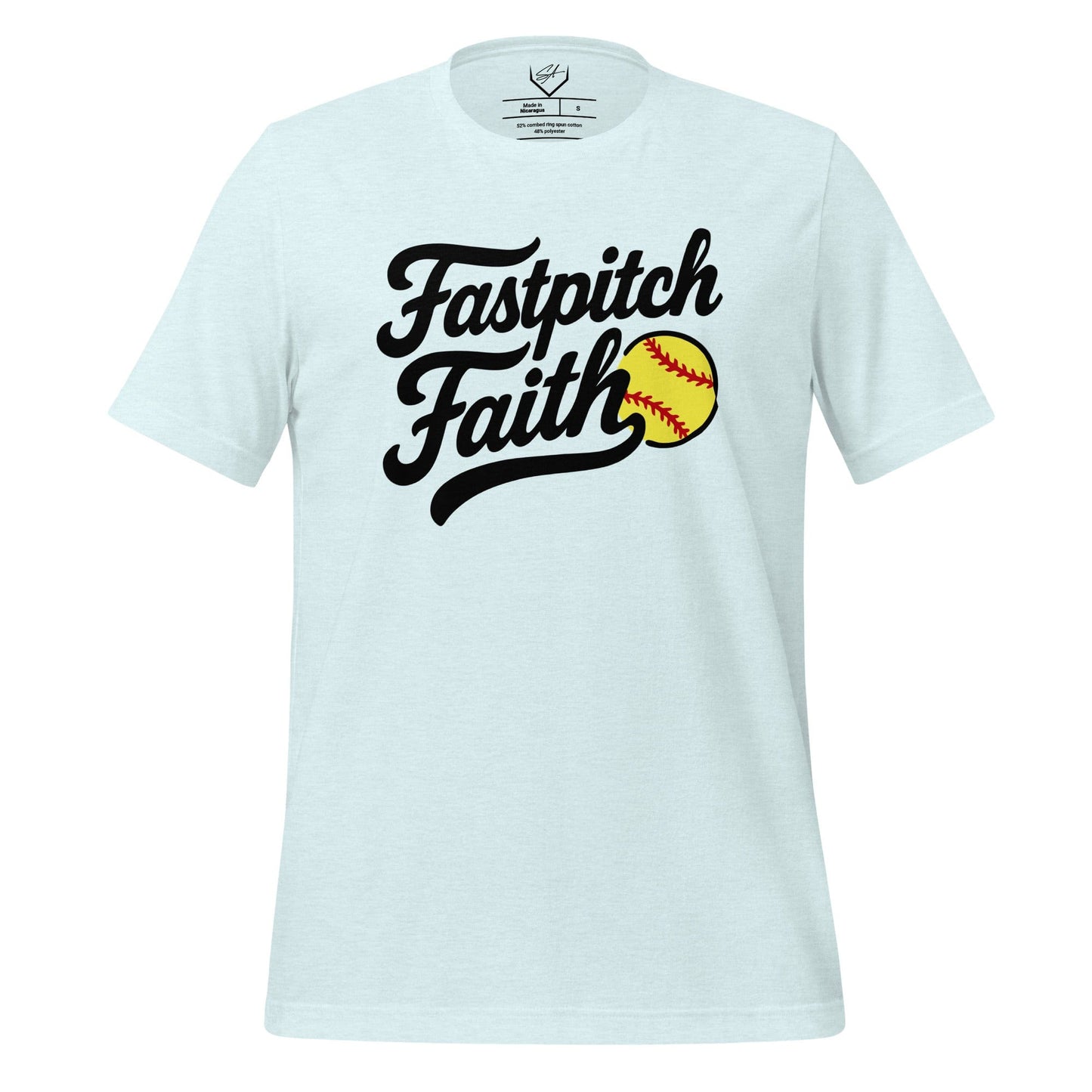 SA Apparel Adult Tee Heather Ice Blue / S / Soft Style/Cotton Fastpitch Faith - Adult Tee