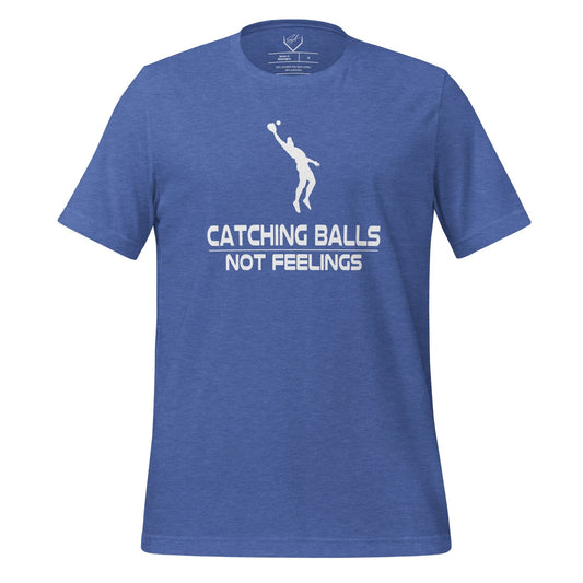 SA Apparel Adult Tee Heather True Royal / S Catching Balls Not Feelings Baseball - Adult Tee