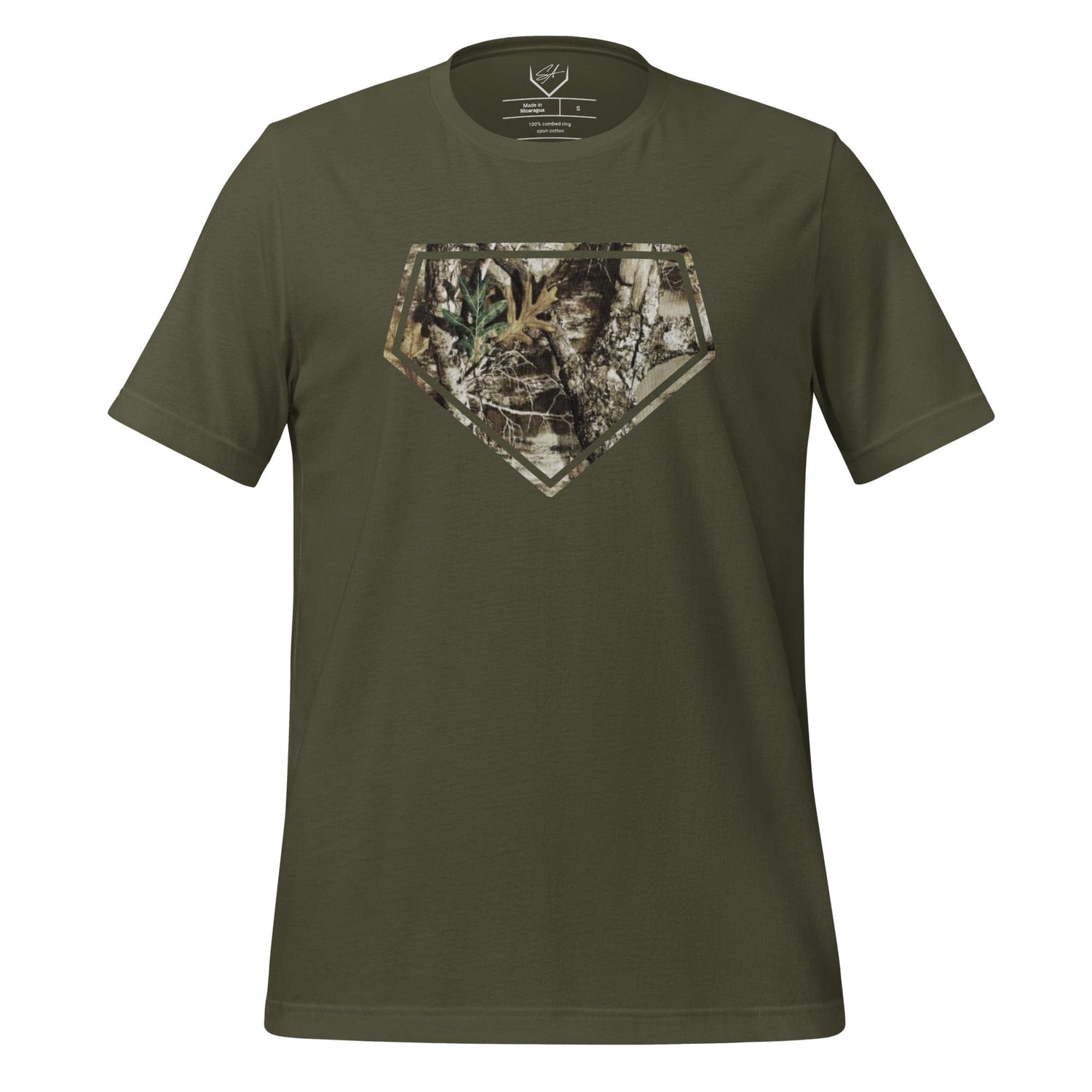 SA Apparel Military Green / S Camo Plate - Adult Tee