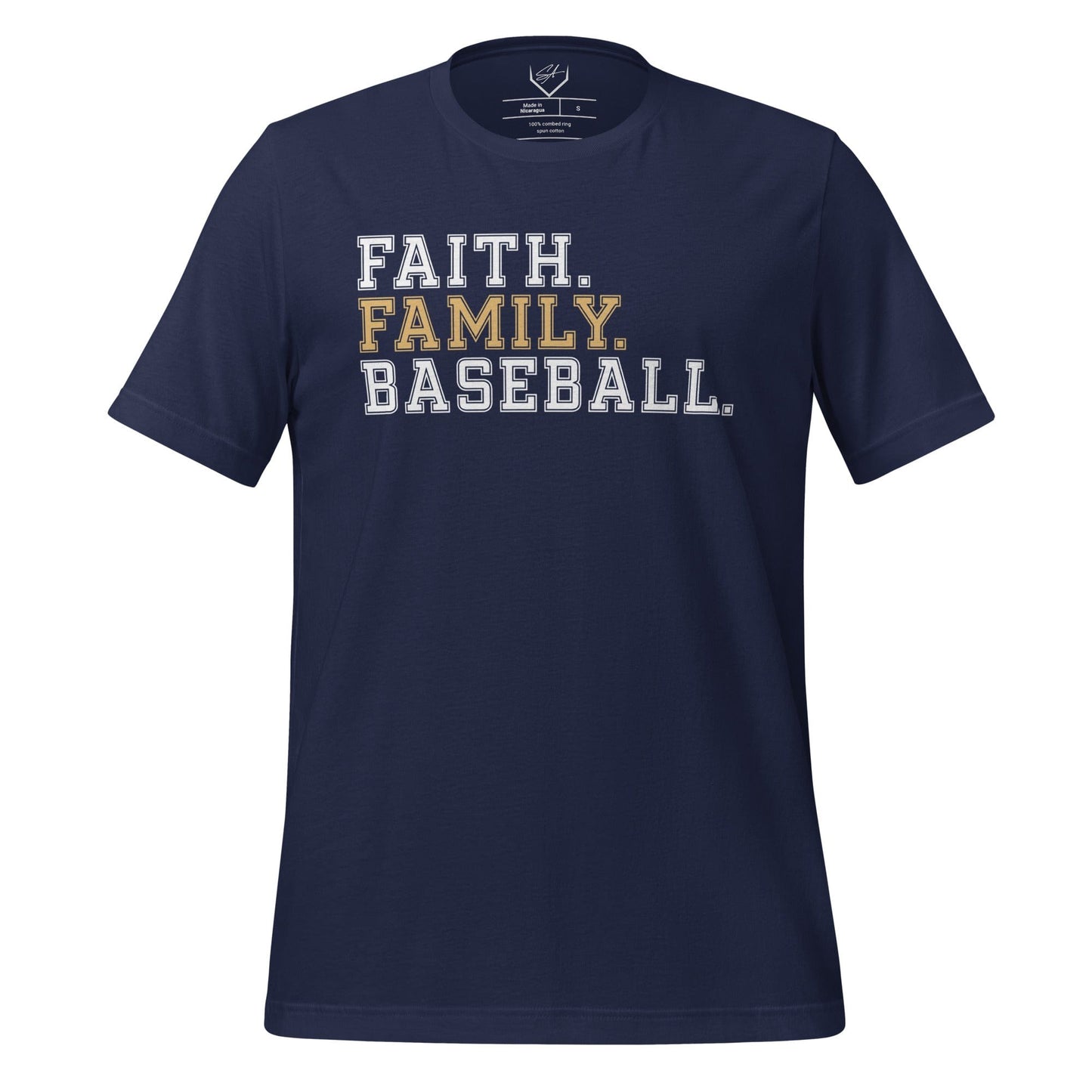 SA Apparel Adult Tee Navy / S / Soft Style/Cotton Faith Family Baseball - Adult Tee