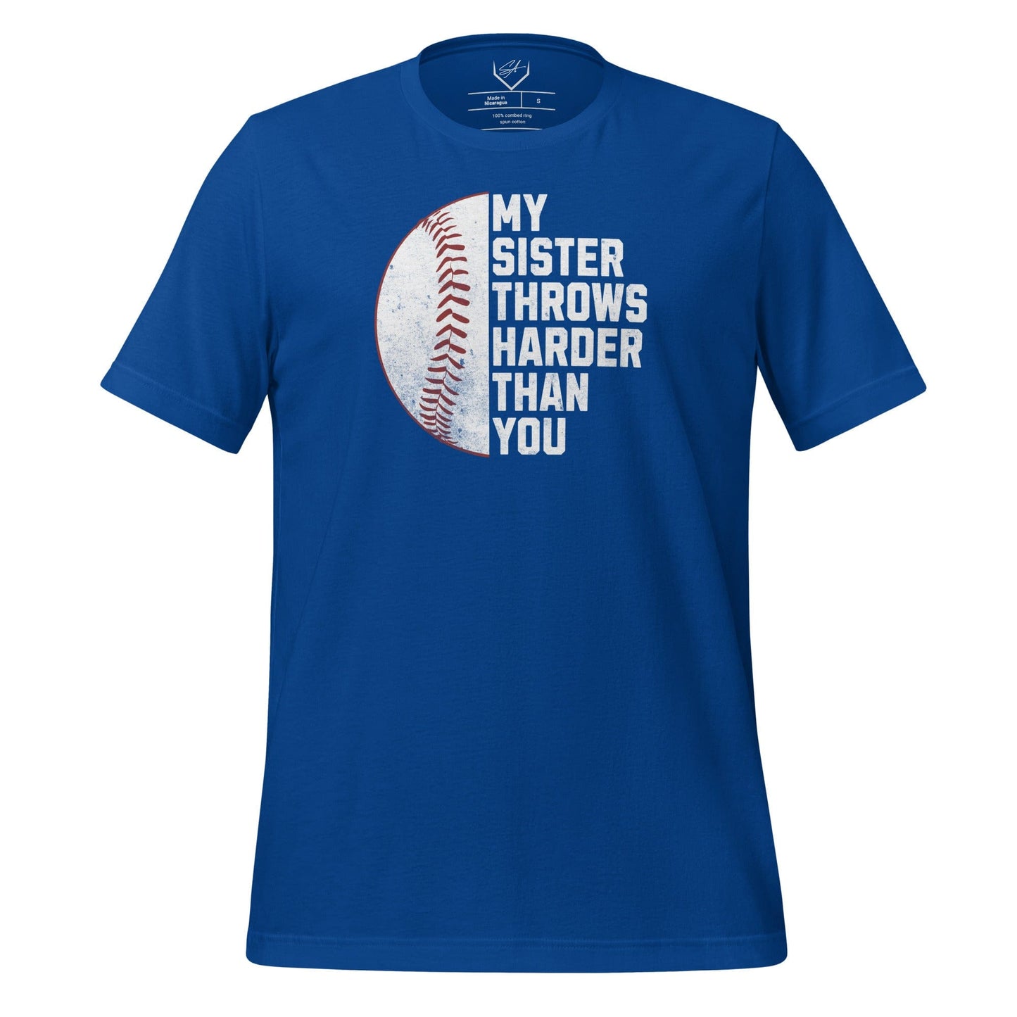 SA Apparel Adult Tee True Royal / S My Sister Throw Harder Than You - Adult Tee