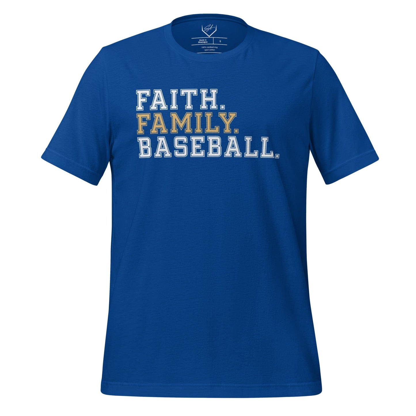 SA Apparel Adult Tee Royal / S / Soft Style/Cotton Faith Family Baseball - Adult Tee