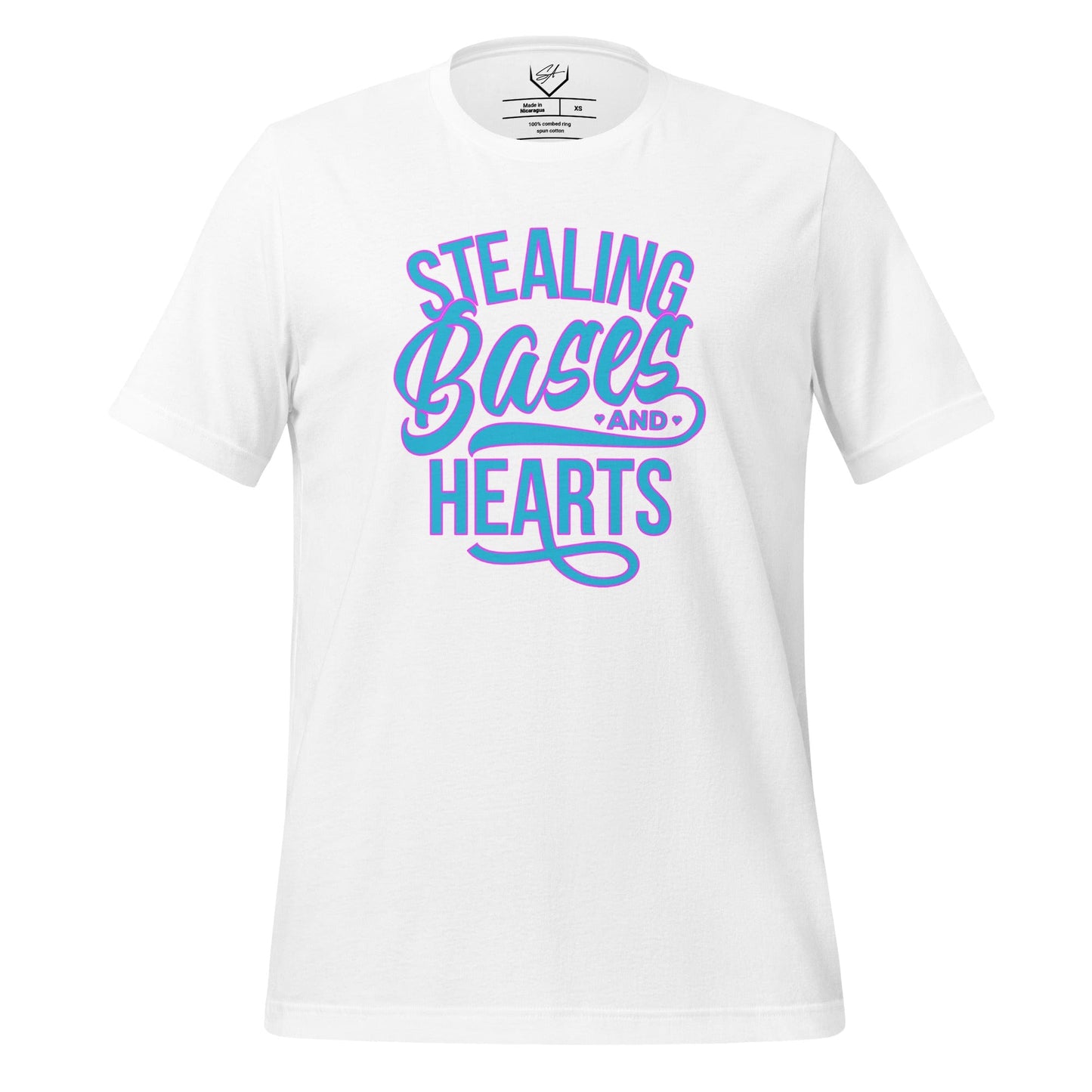 Stealing Bases And Hearts Teal - Adult Tee