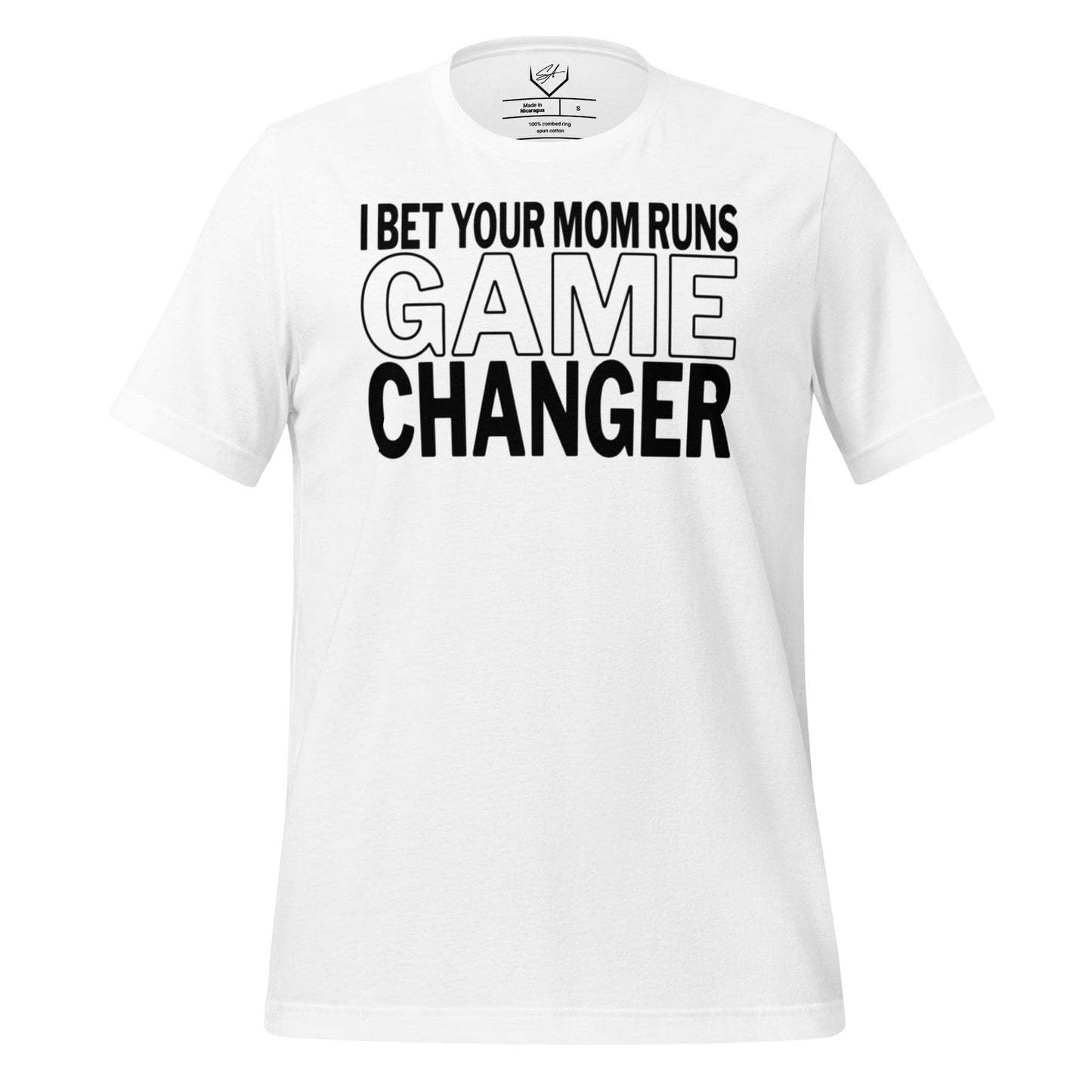 SA Apparel Adult Tee White / S / Soft Style/Cotton I Bet Your Mom Runs Game Changer - Adult Tee