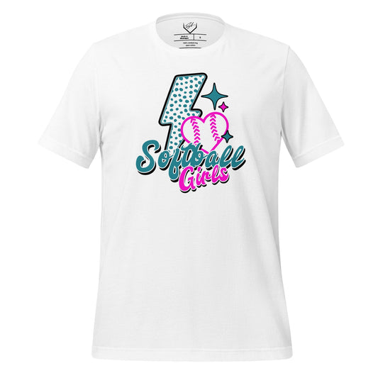 SA Apparel Adult Tee White / S / Soft Style/Cotton Softball Girls - Adult Tee