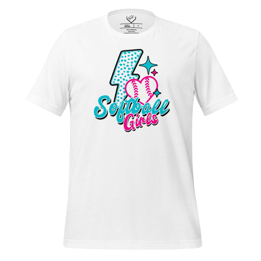 SA Apparel Adult Tee White / S / Soft Style/Cotton Softball Girls - Adult Tee