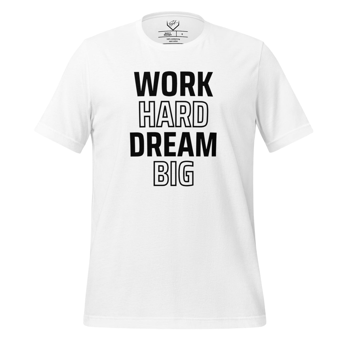 SA Apparel Adult Tee White / S / Soft Style/Cotton Work Hard Dream Big - Adult Tee