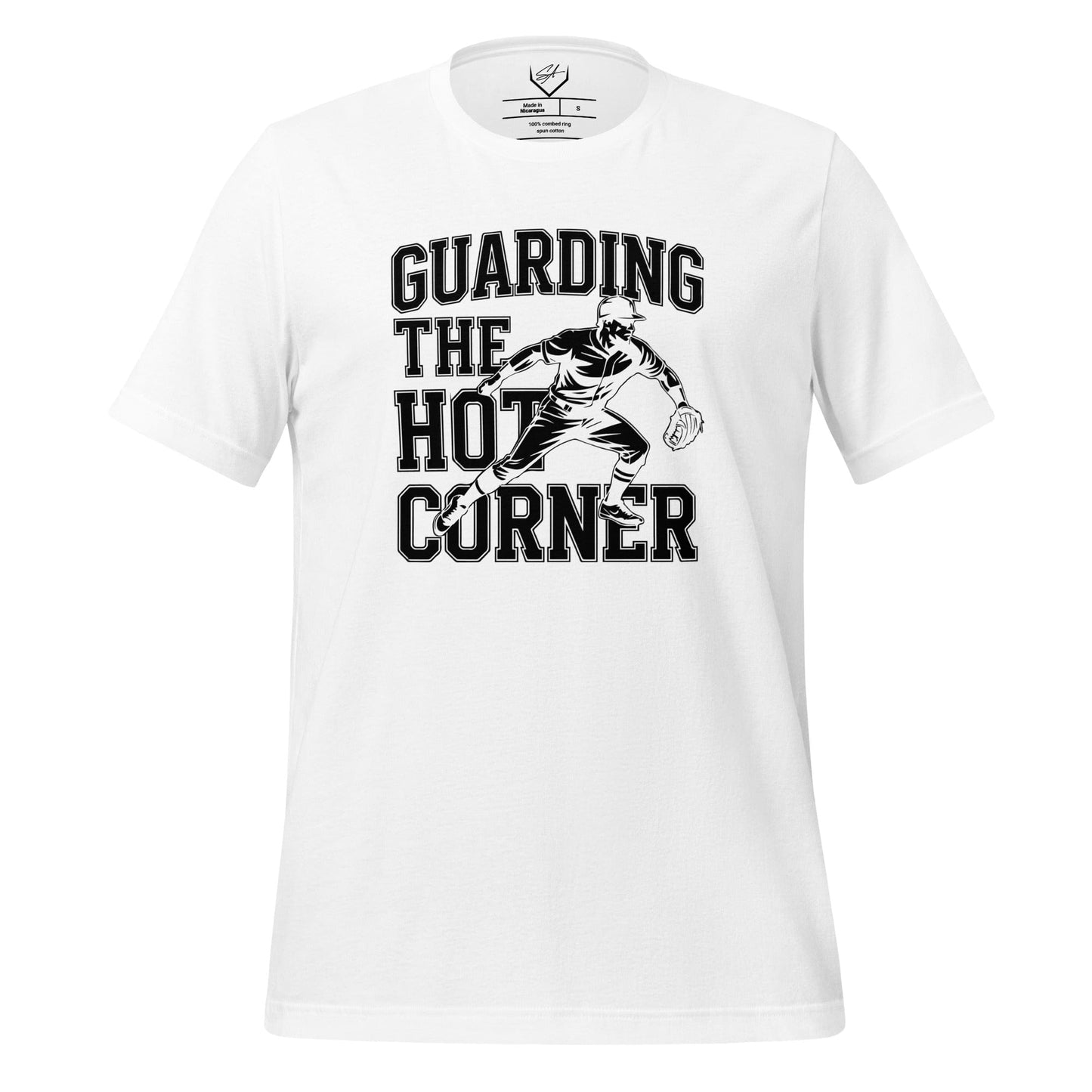 SA Apparel White / S Guarding The Hot Corner - Adult Tee