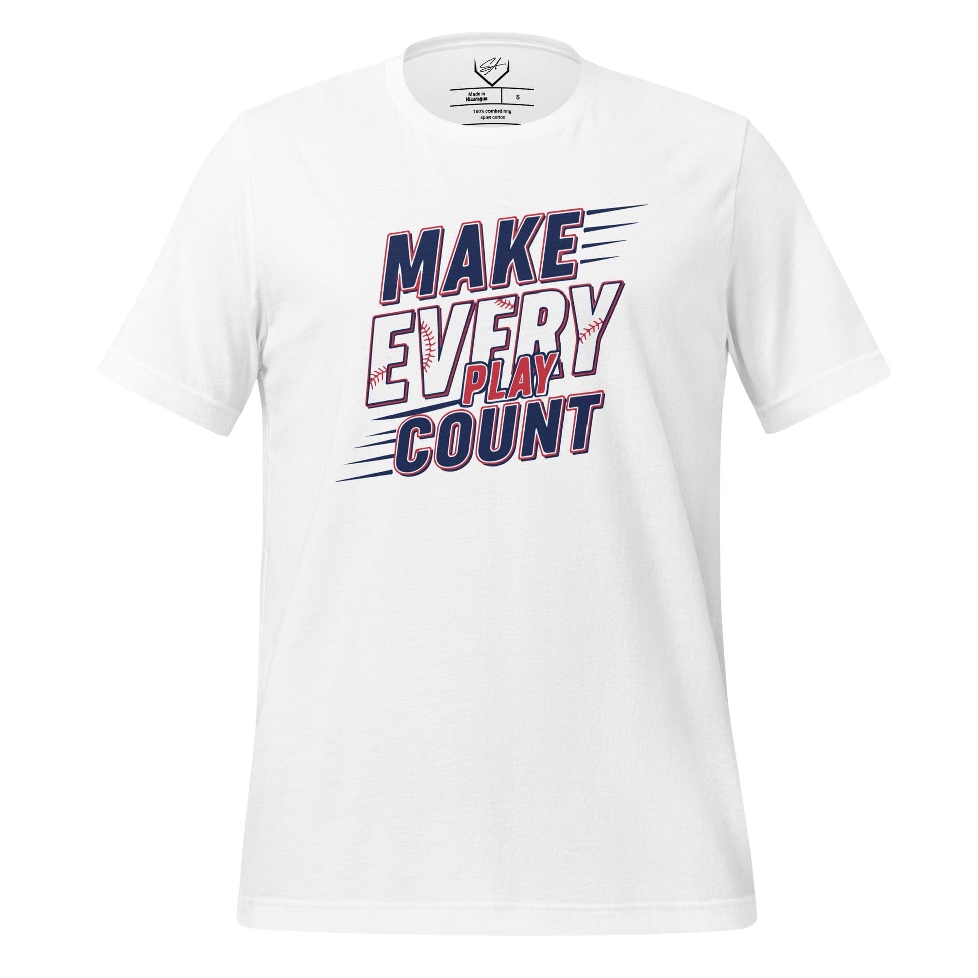 SA Apparel Adult Tee White / S / Soft Style/Cotton Make Every Play Count - Adult Tee