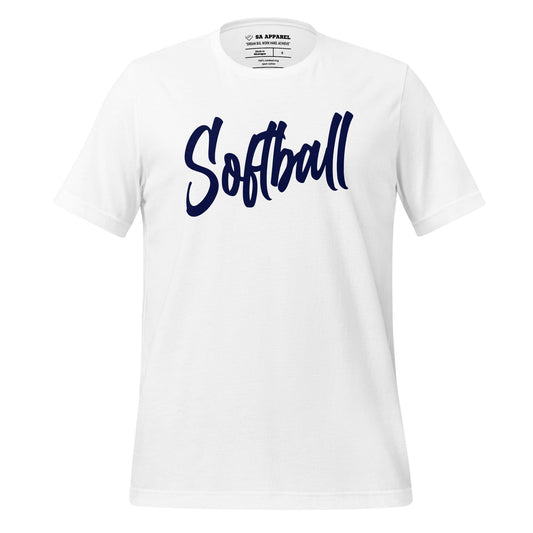 SA Apparel Adult Tee White / S / Soft Style/Cotton Softball - Adult Tee