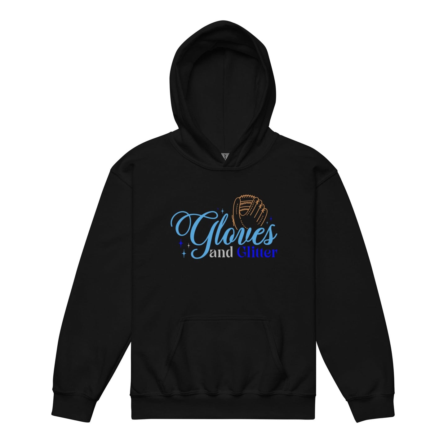 Gloves And Glitter Blue - Youth Hoodie