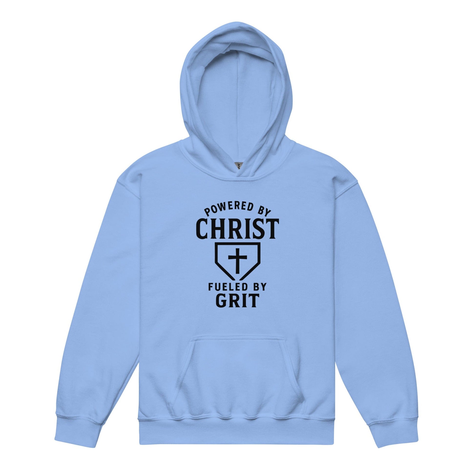 SA Apparel Youth Hoodie Carolina Blue / S Powered By Christ, Fueled By Grit - Youth Hoodie