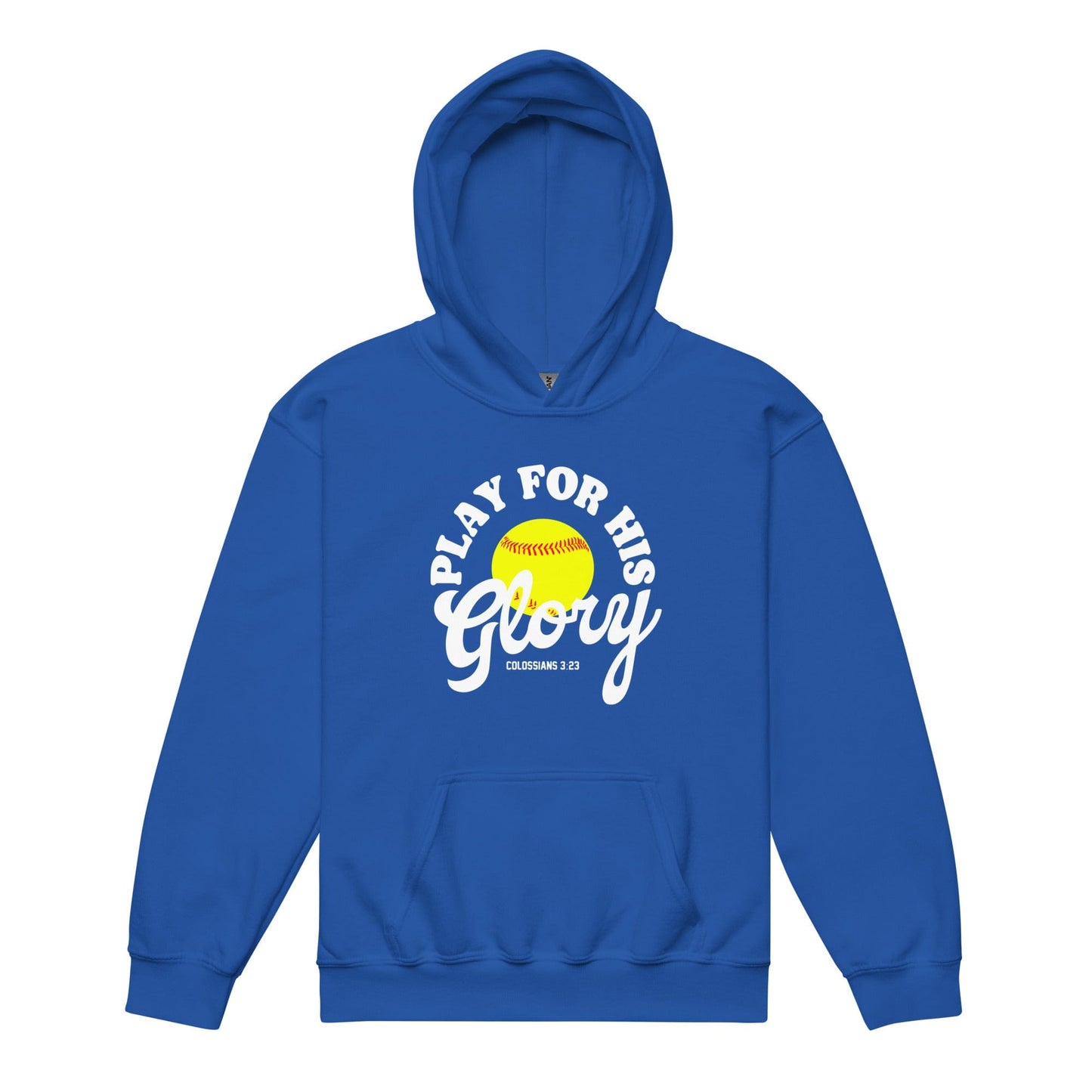 SA Apparel Royal / S Play For His Glory Softball - Youth Hoodie