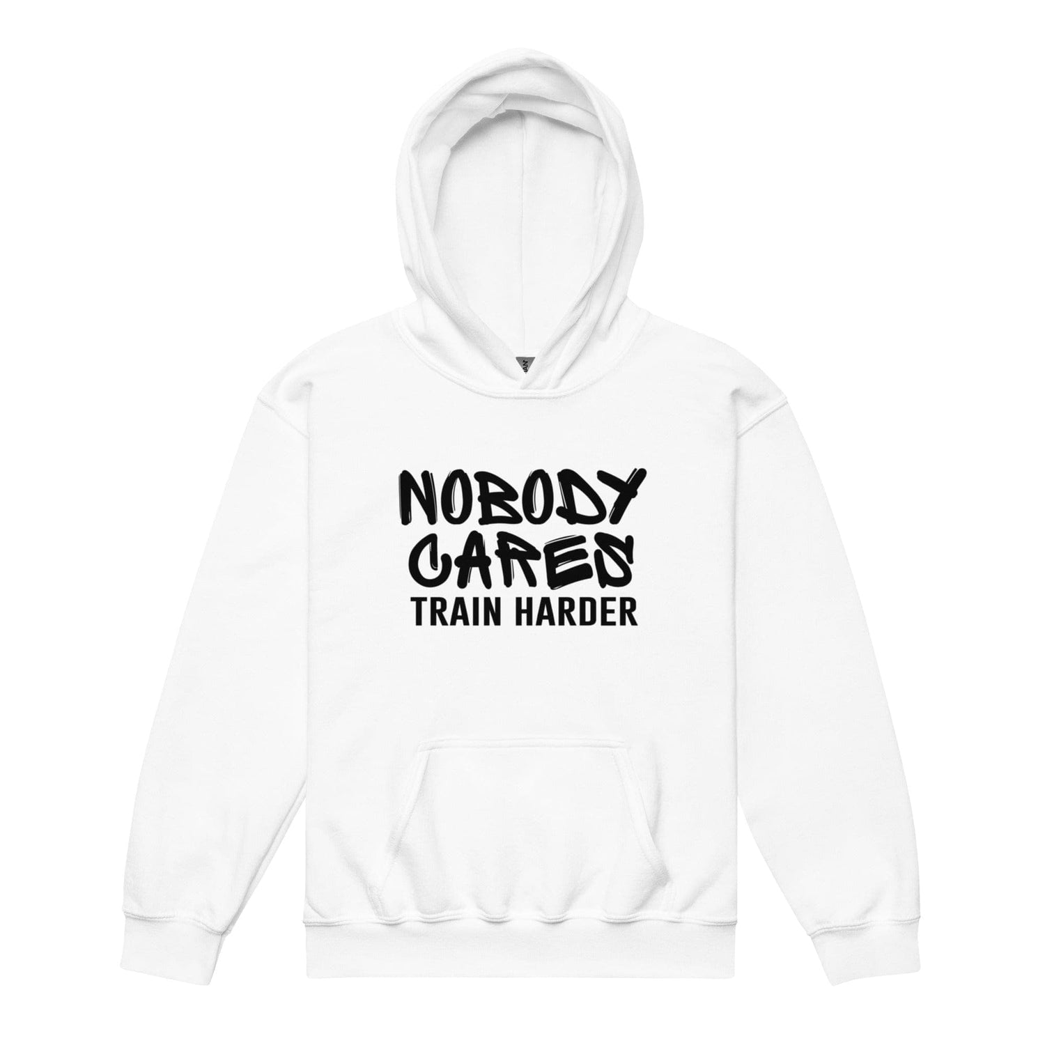 SA Apparel White / S Nobody Cares Train Harder - Youth Hoodie