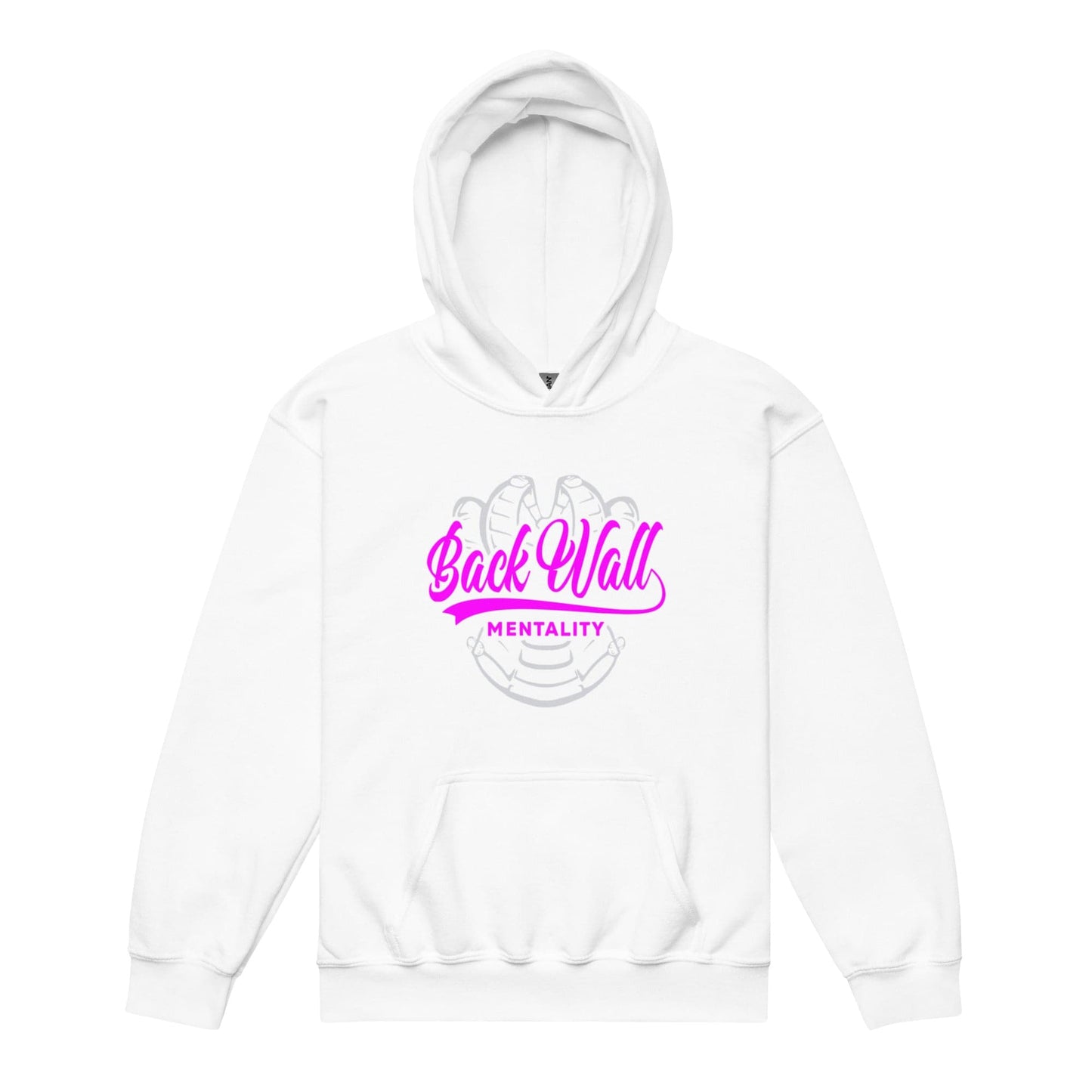 SA Apparel White / S Backwall Mentality Pink - Youth Hoodie