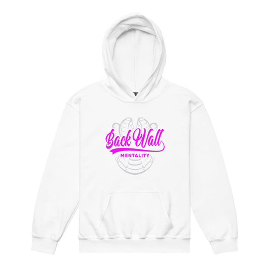 SA Apparel White / S Backwall Mentality Pink - Youth Hoodie