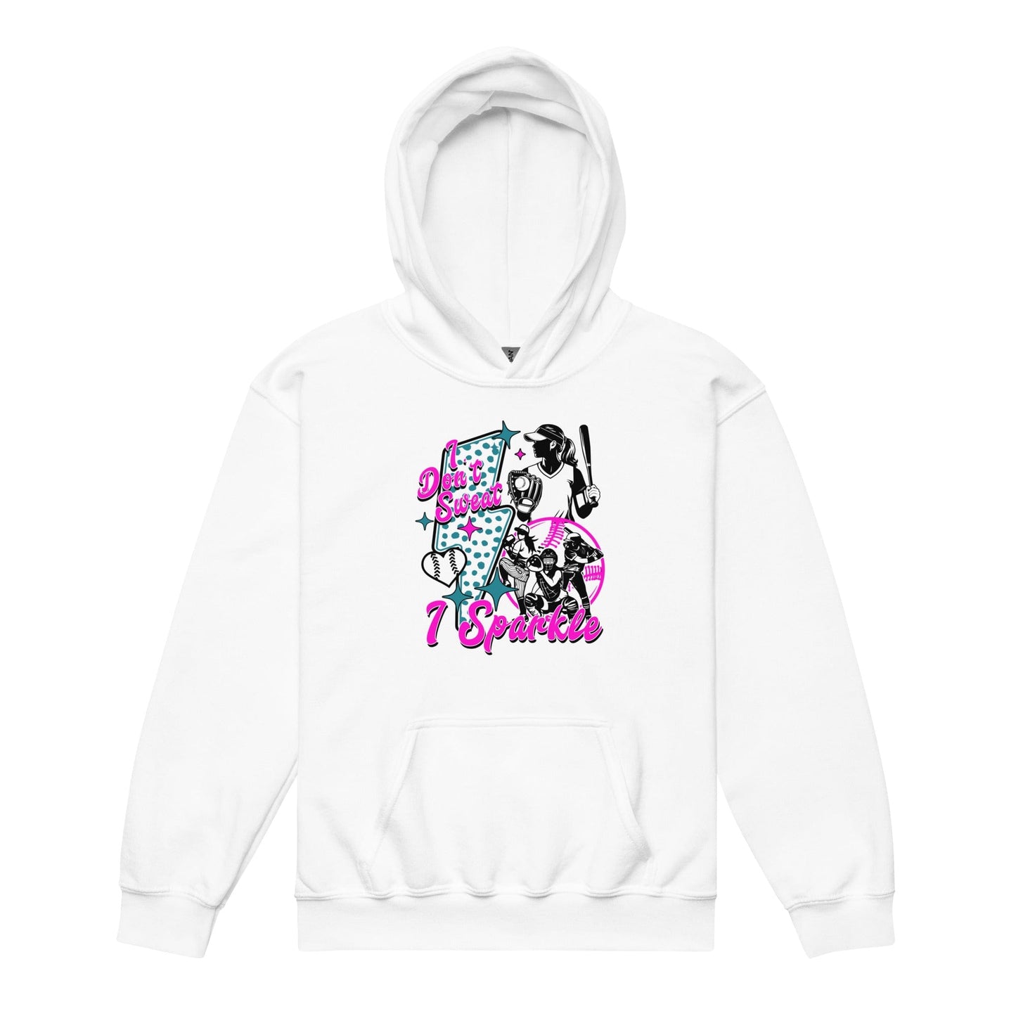 SA Apparel Youth Hoodie White / S / Soft Style/Cotton I Don't Sweat I Sparkle - Youth Hoodie