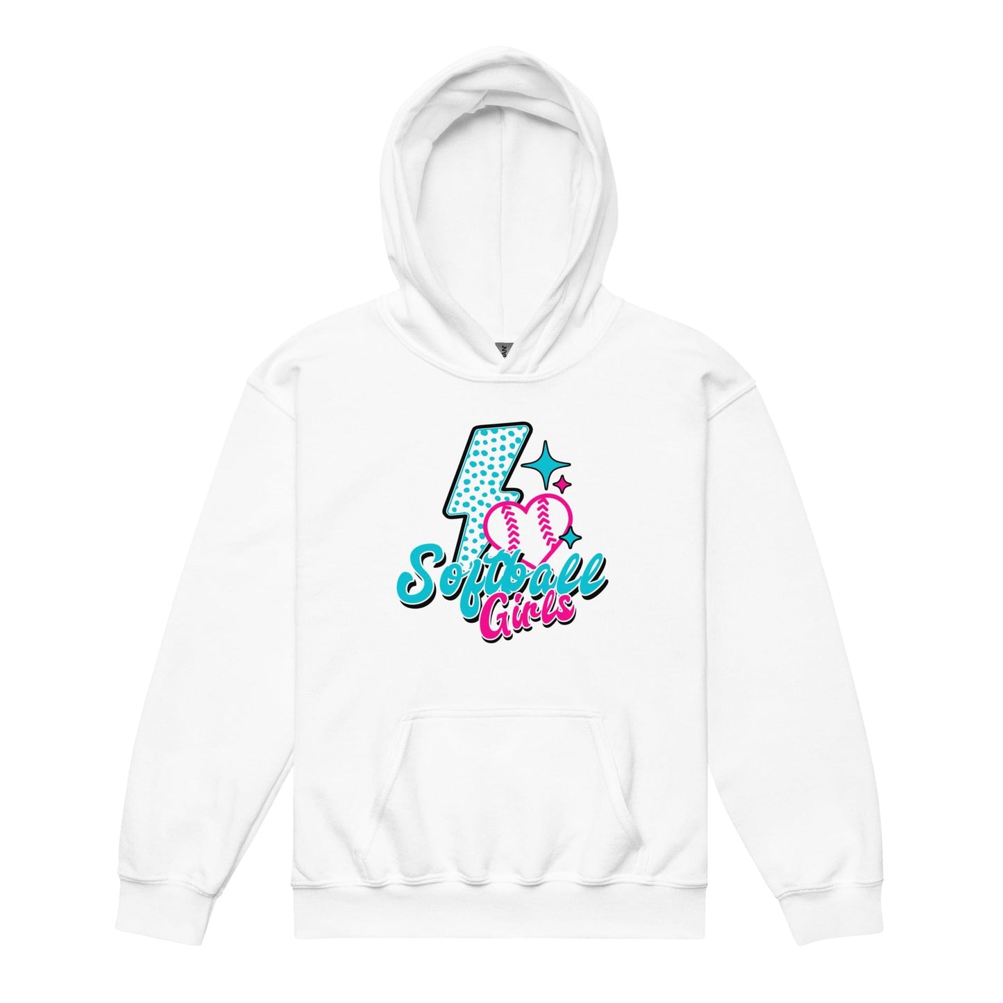 SA Apparel Youth Hoodie White / S / Soft Style/Cotton Softball Girls - Youth Hoodie