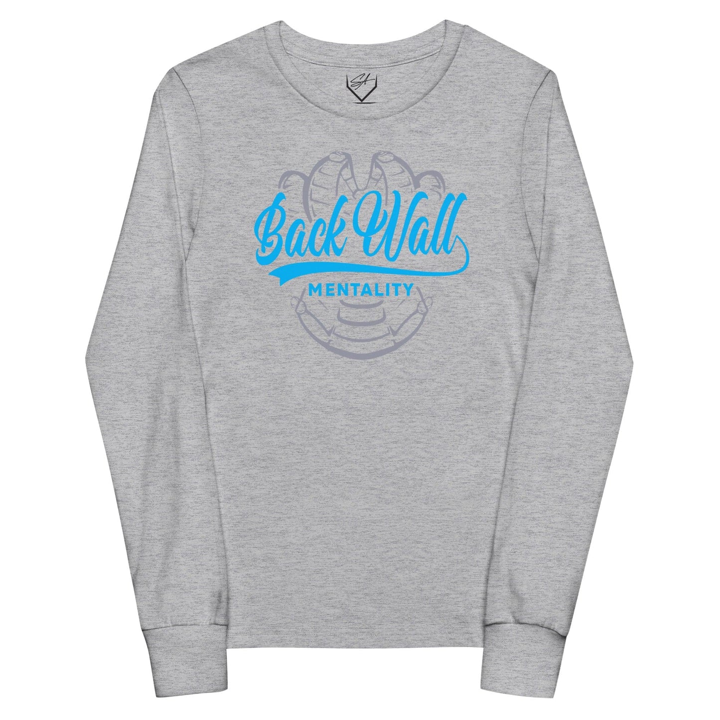 SA Apparel Athletic Heather / S Backwall Mentality Teal - Youth Long Sleeve