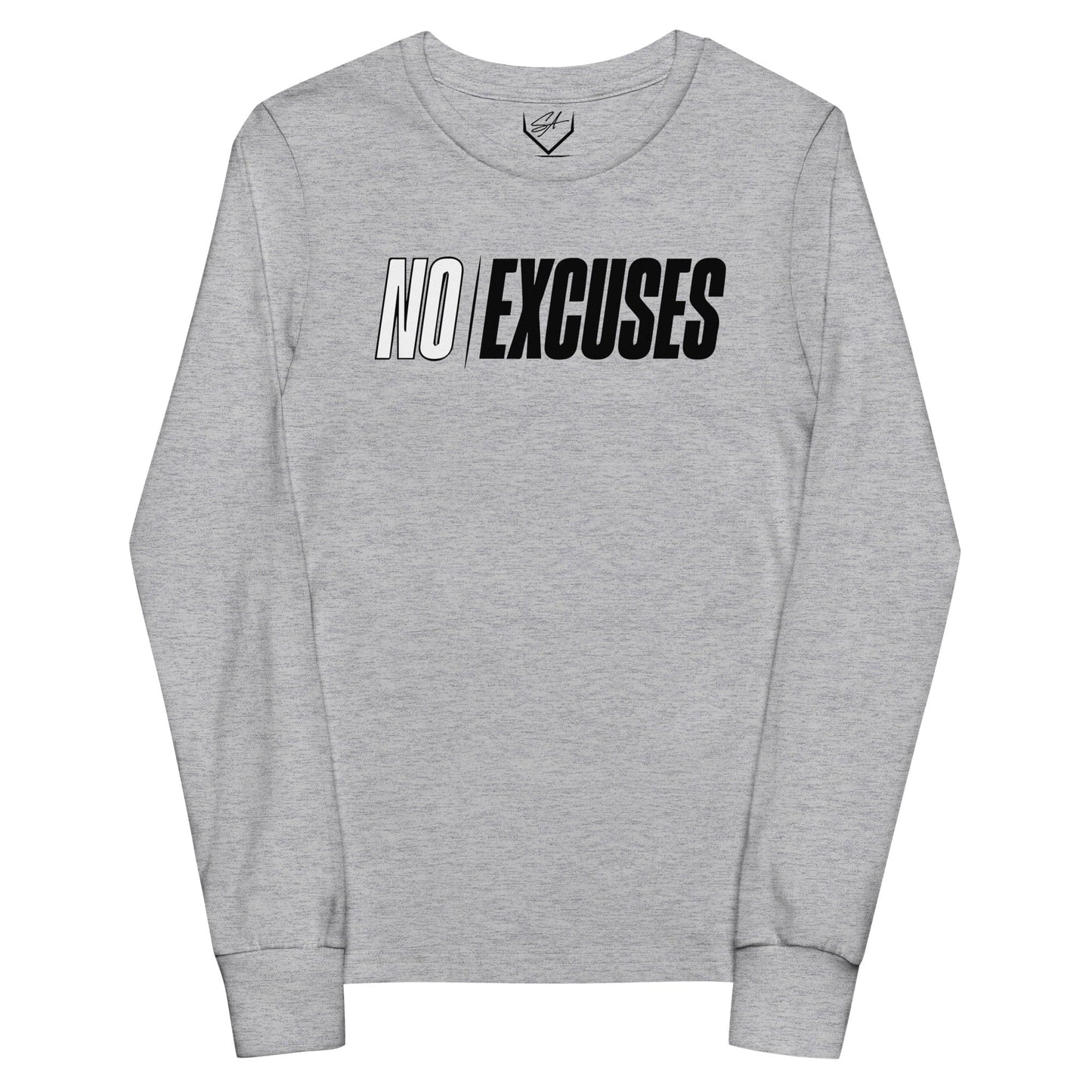 SA Apparel Youth Long Sleeve Athletic Heather / S No Excuses - Youth Long Sleeve