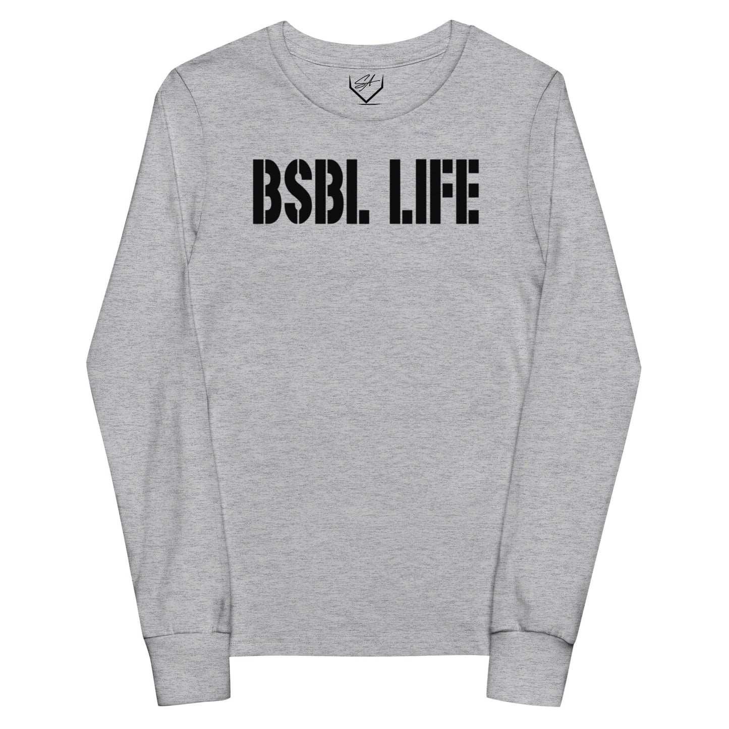 SA Apparel Athletic Heather / S Baseball Life - Youth Long Sleeve