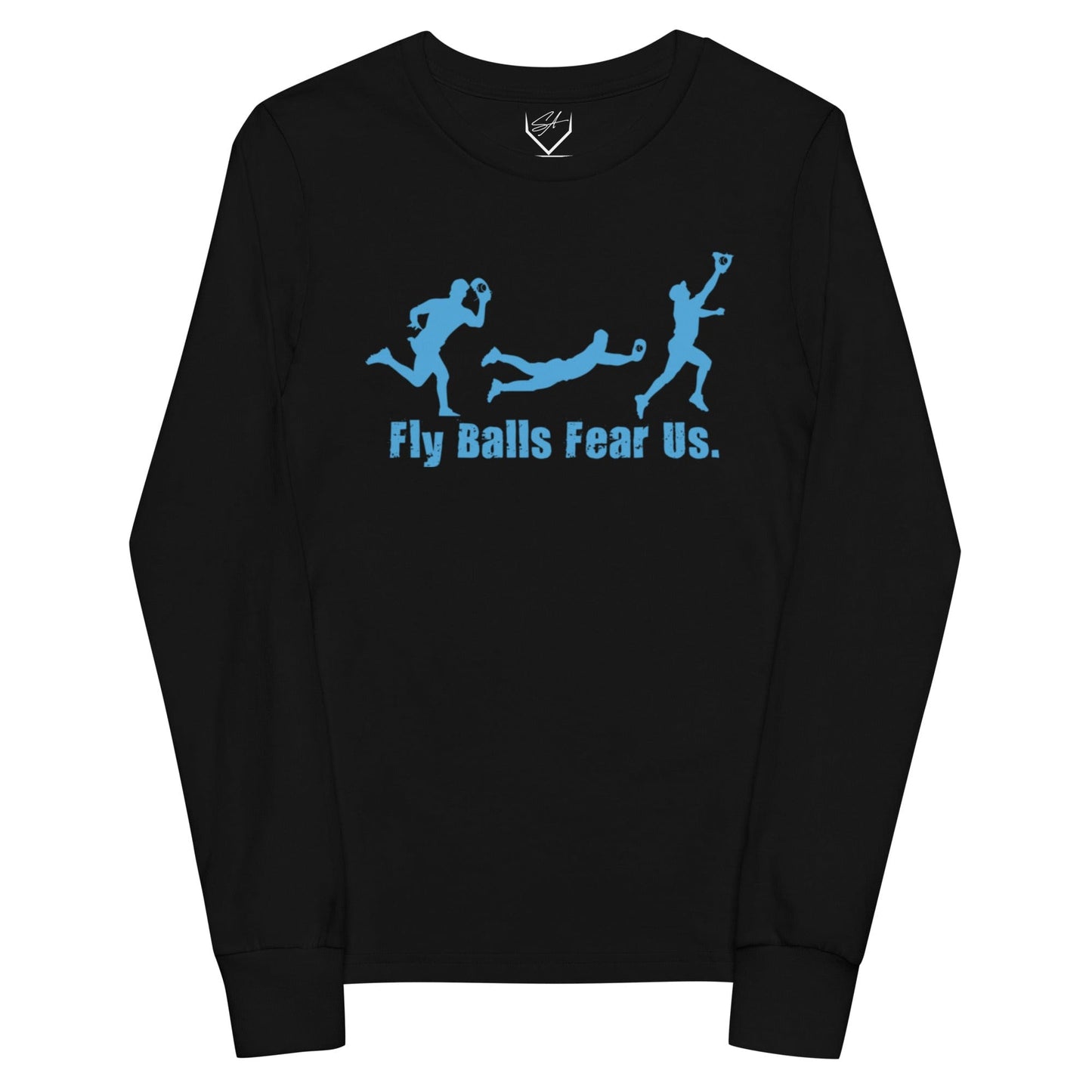 Fly Balls Fear Us Teal - Youth Long Sleeve