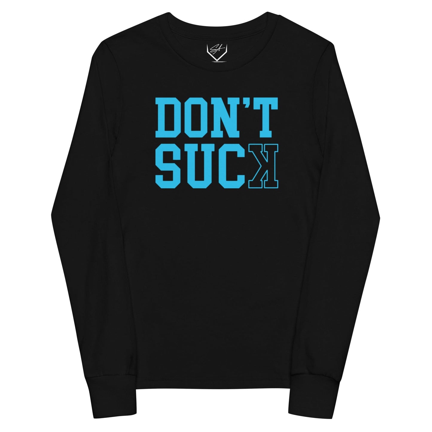 SA Apparel Youth Long Sleeve Black / S Don't Suck Teal - Youth Long Sleeve