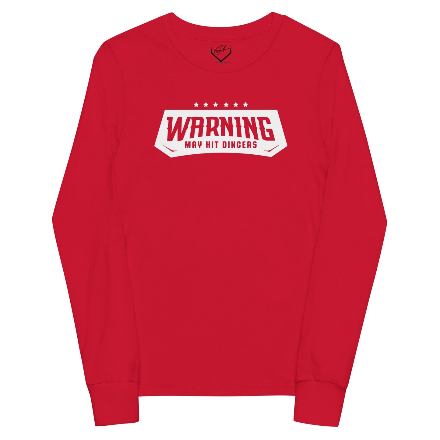 SA Apparel Youth Long Sleeve Red / S Warning May Hit Dingers - Youth Long Sleeve