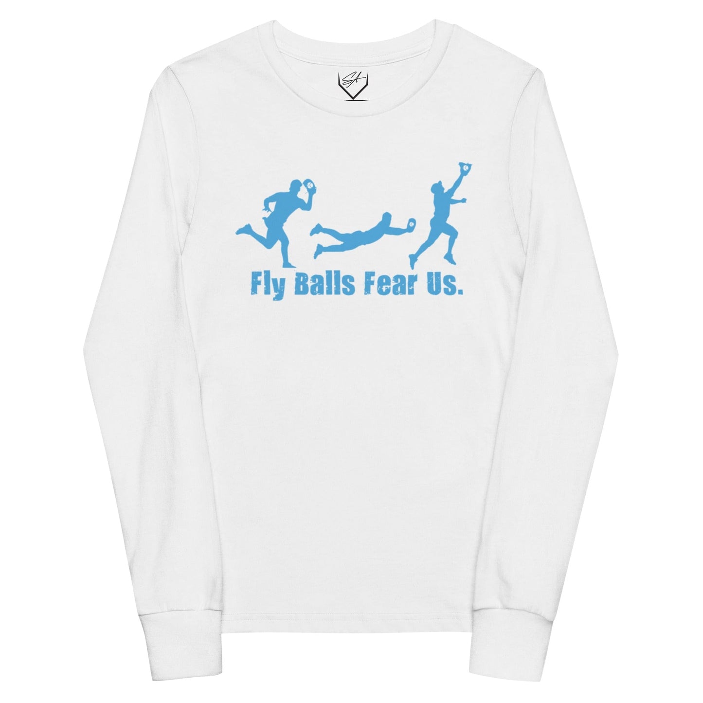 Fly Balls Fear Us Teal - Youth Long Sleeve