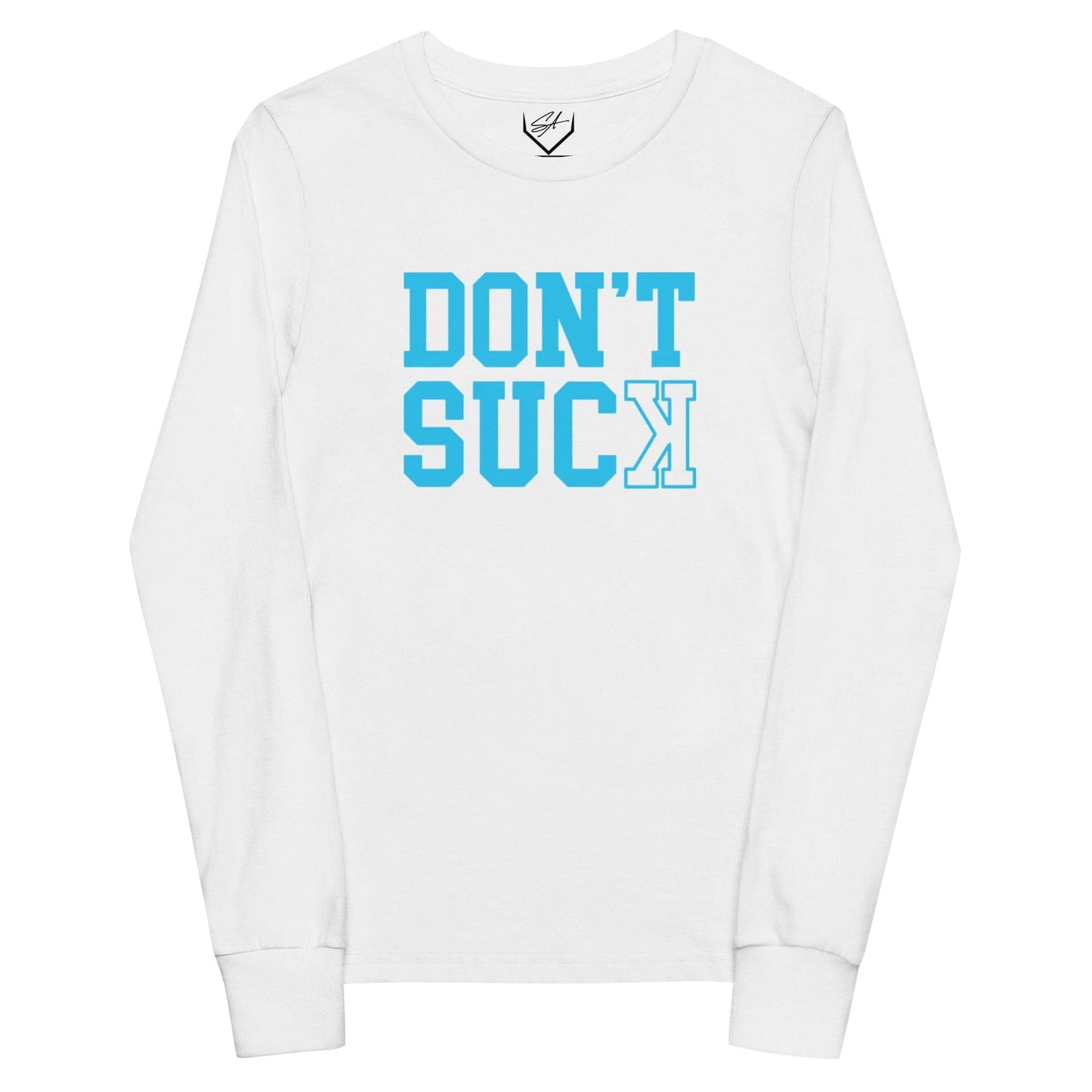 SA Apparel White / S Don't Suck Teal - Youth Long Sleeve