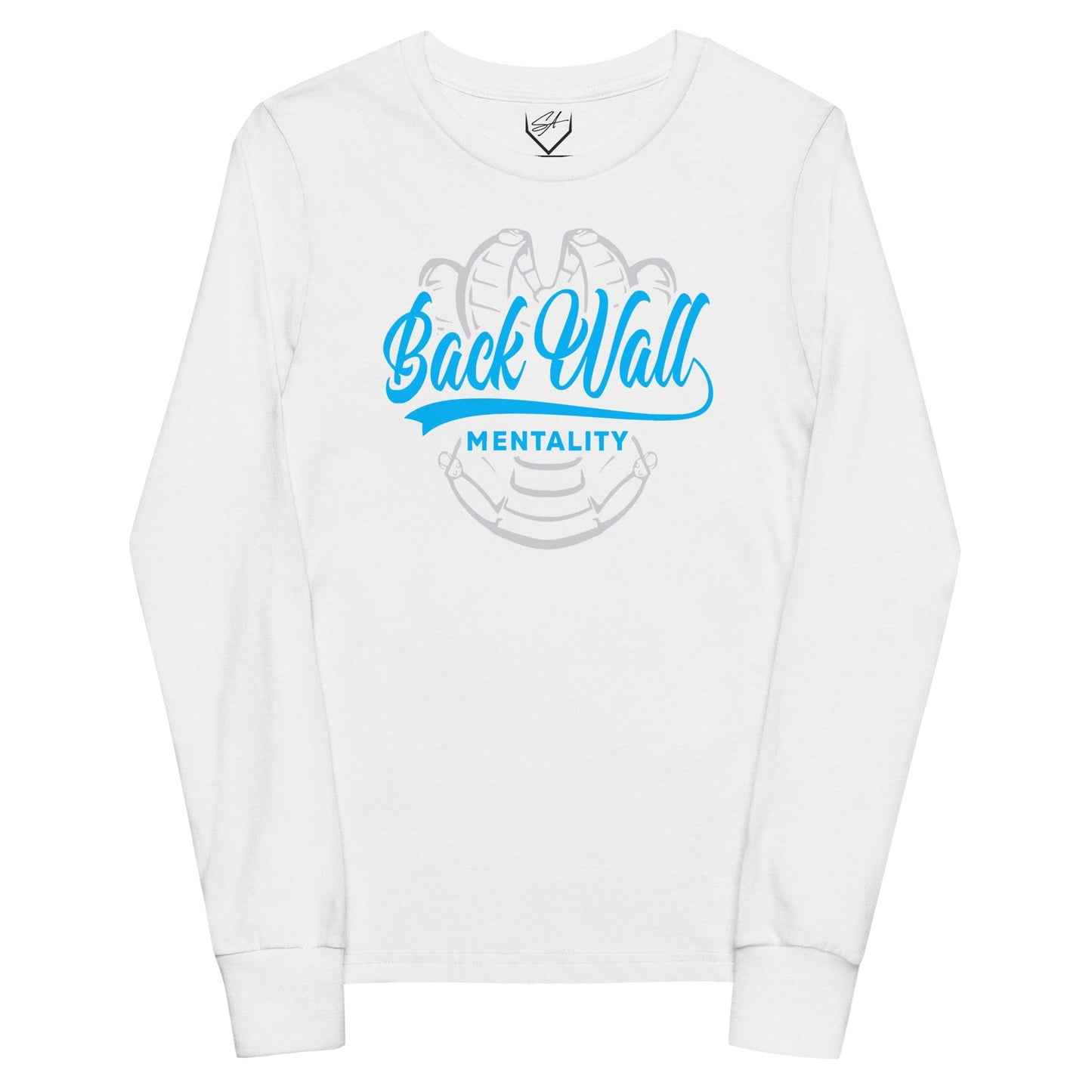 SA Apparel White / S Backwall Mentality Teal - Youth Long Sleeve