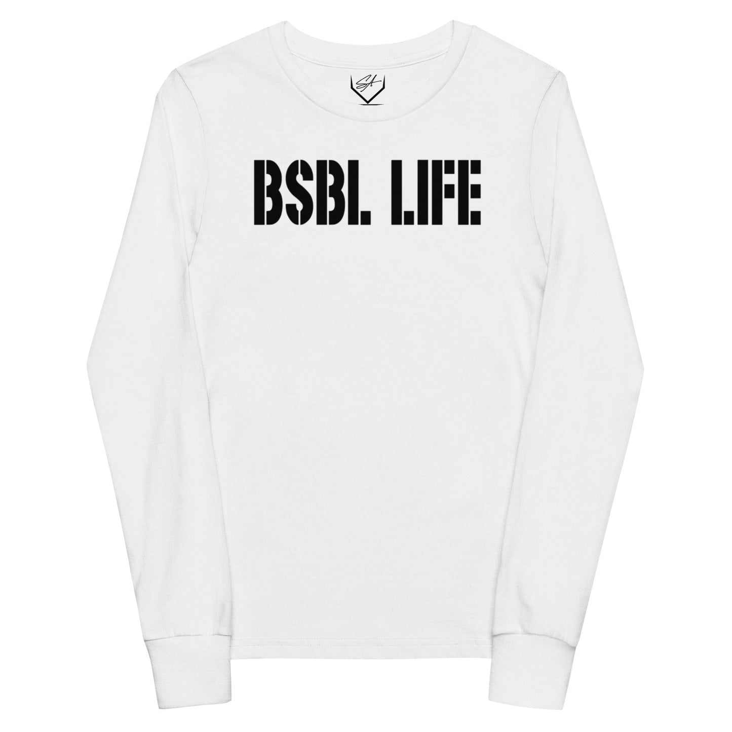 SA Apparel White / S Baseball Life - Youth Long Sleeve