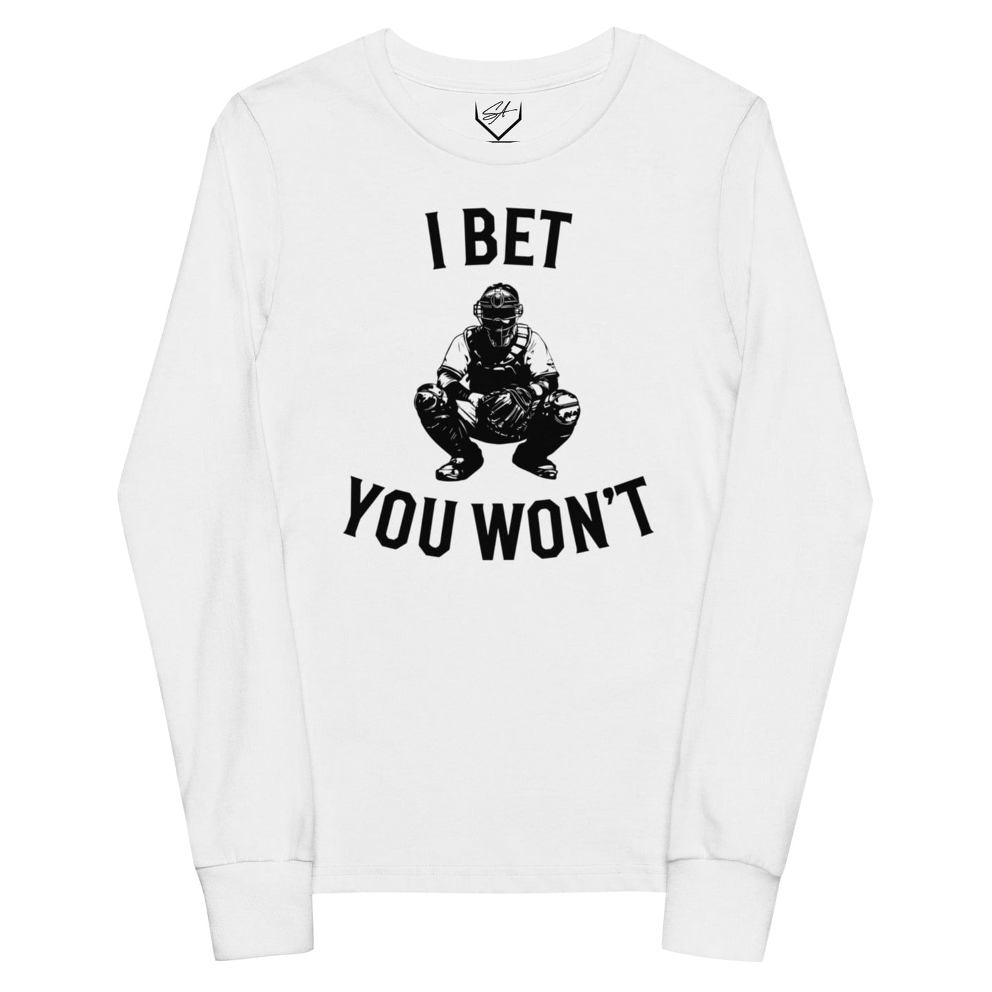 SA Apparel White / S I Bet You Won't - Youth Long Sleeve